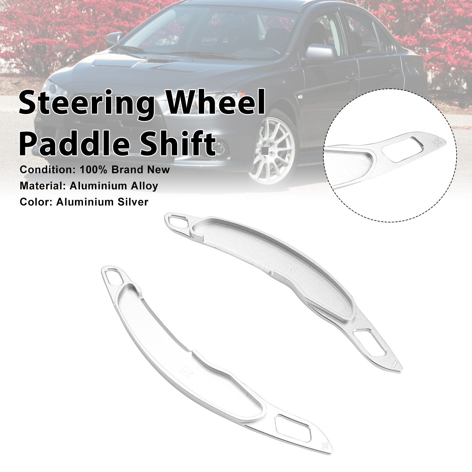 Steering Wheel Paddle Shifter For Mitsubishi ASX 2013-15 Aluminium Silver