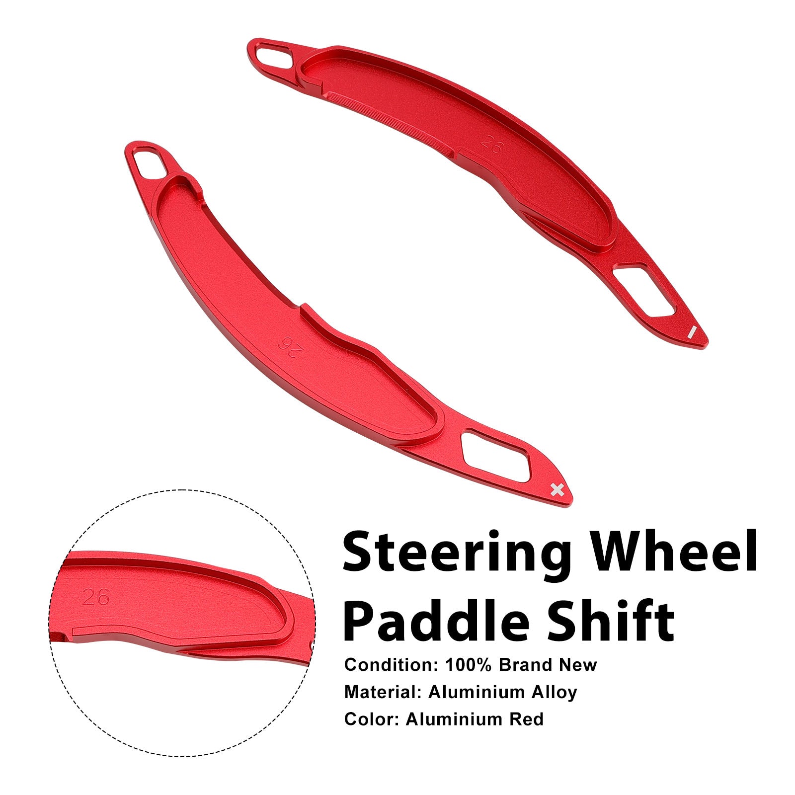 Steering Wheel Paddle Shifter For Mitsubishi ASX 2013-15 Aluminium Red