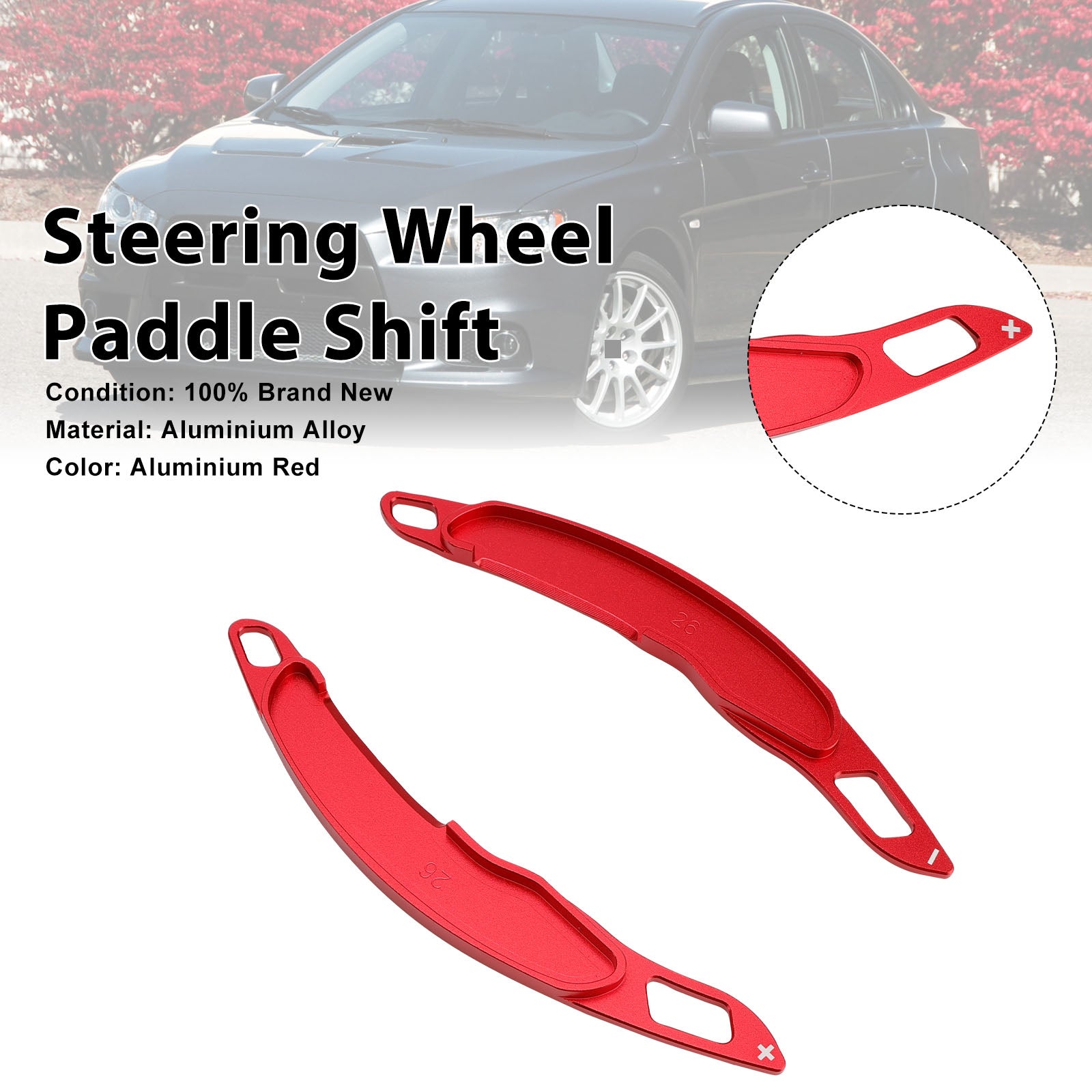 Steering Wheel Paddle Shifter For Mitsubishi ASX 2013-15 Aluminium Red