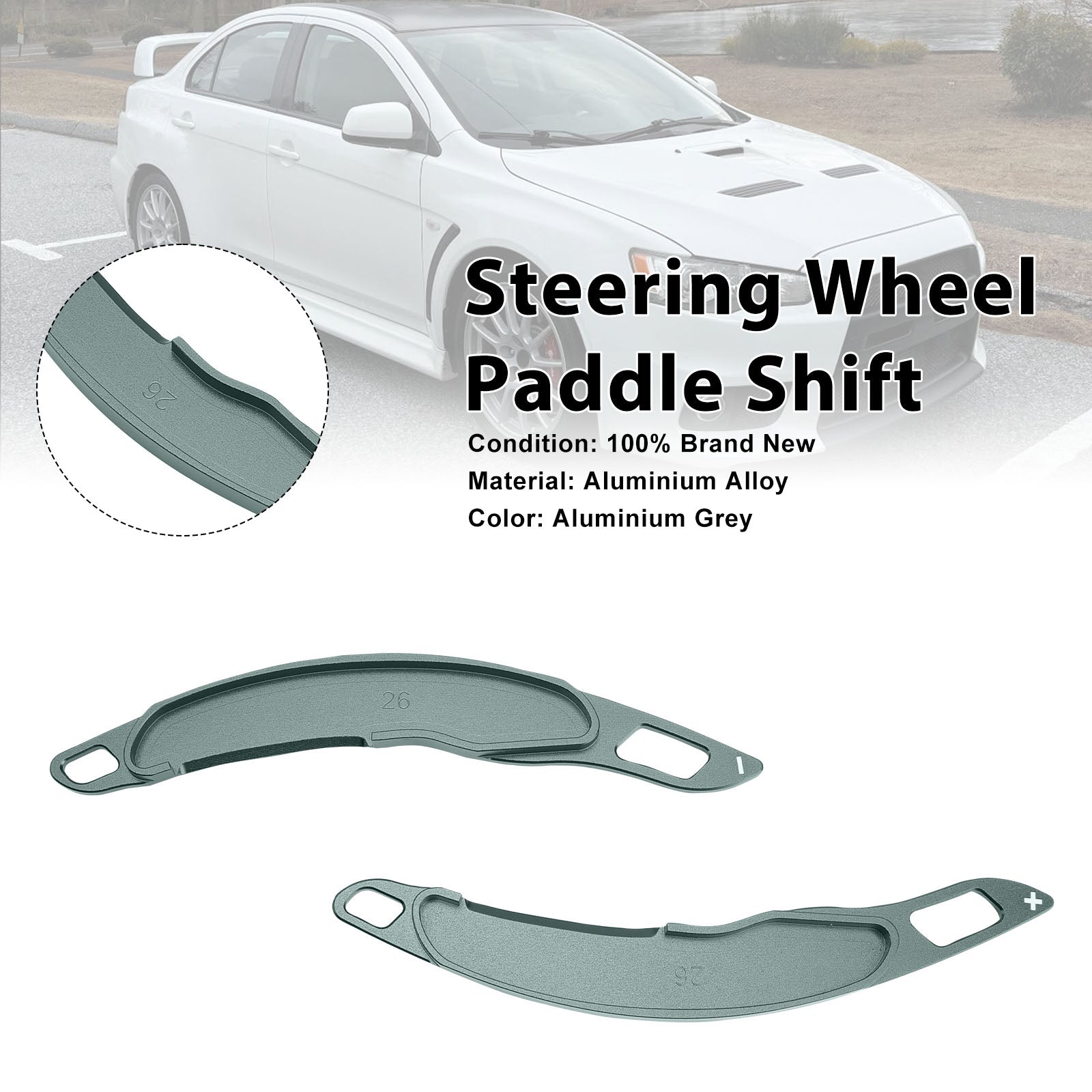 Steering Wheel Paddle Shifter For Mitsubishi ASX 2013-15 Aluminium Grey