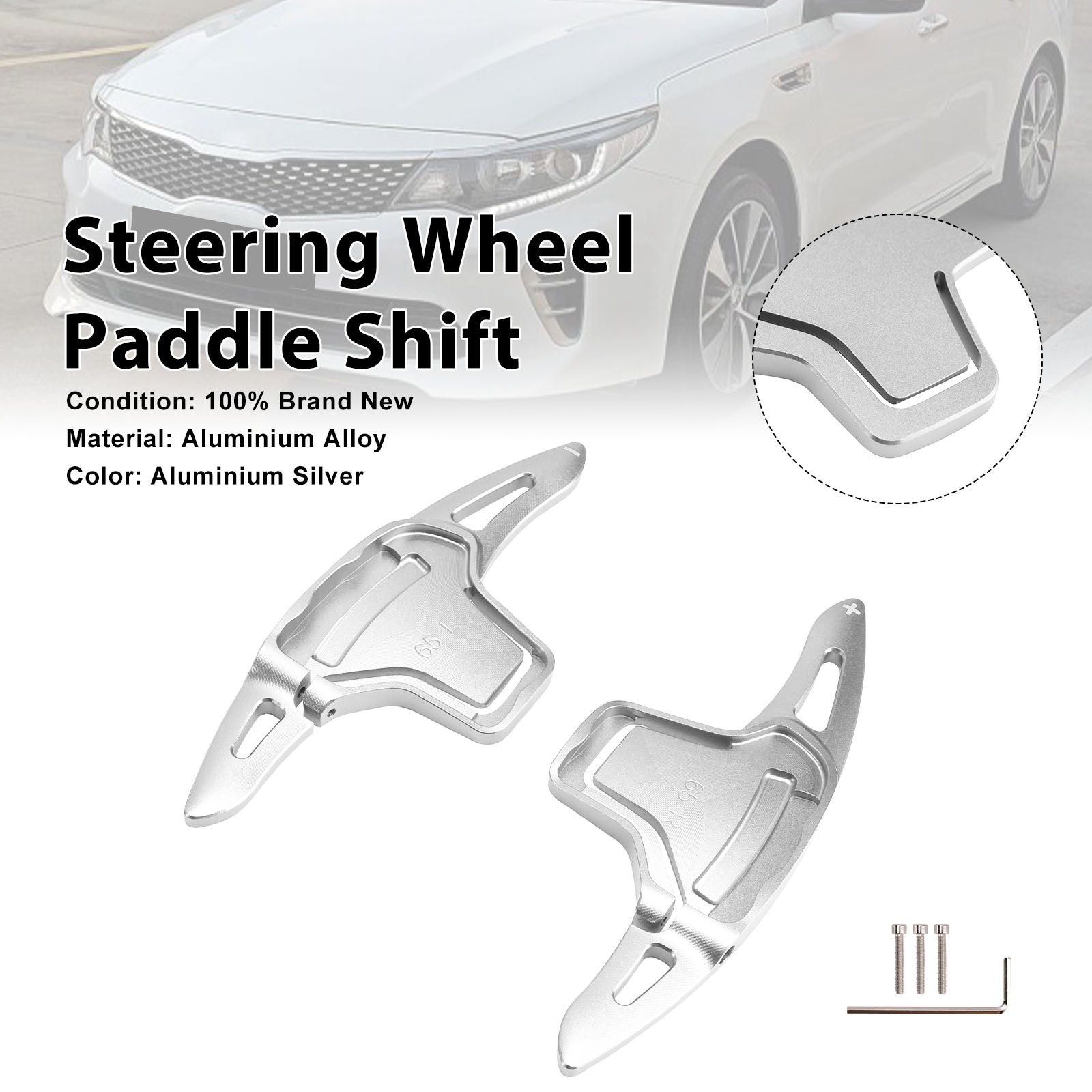 Steering Wheel Paddle Shifter For Kia K5 2016-2019 Aluminium Silver