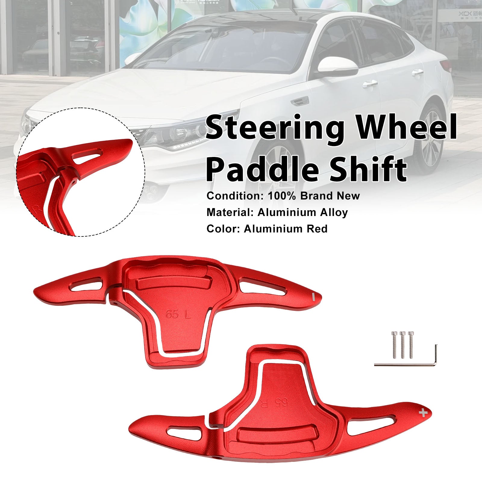 Steering Wheel Paddle Shifter For Kia K5 2016-2019 Aluminium Red