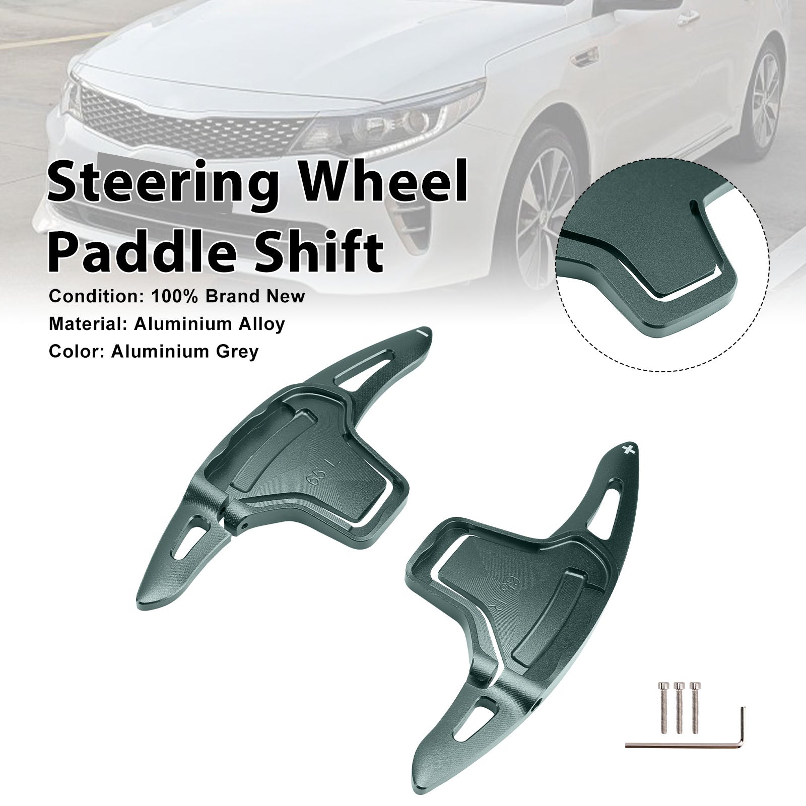 Steering Wheel Paddle Shifter For Kia K5 2016-2019 Aluminium Grey