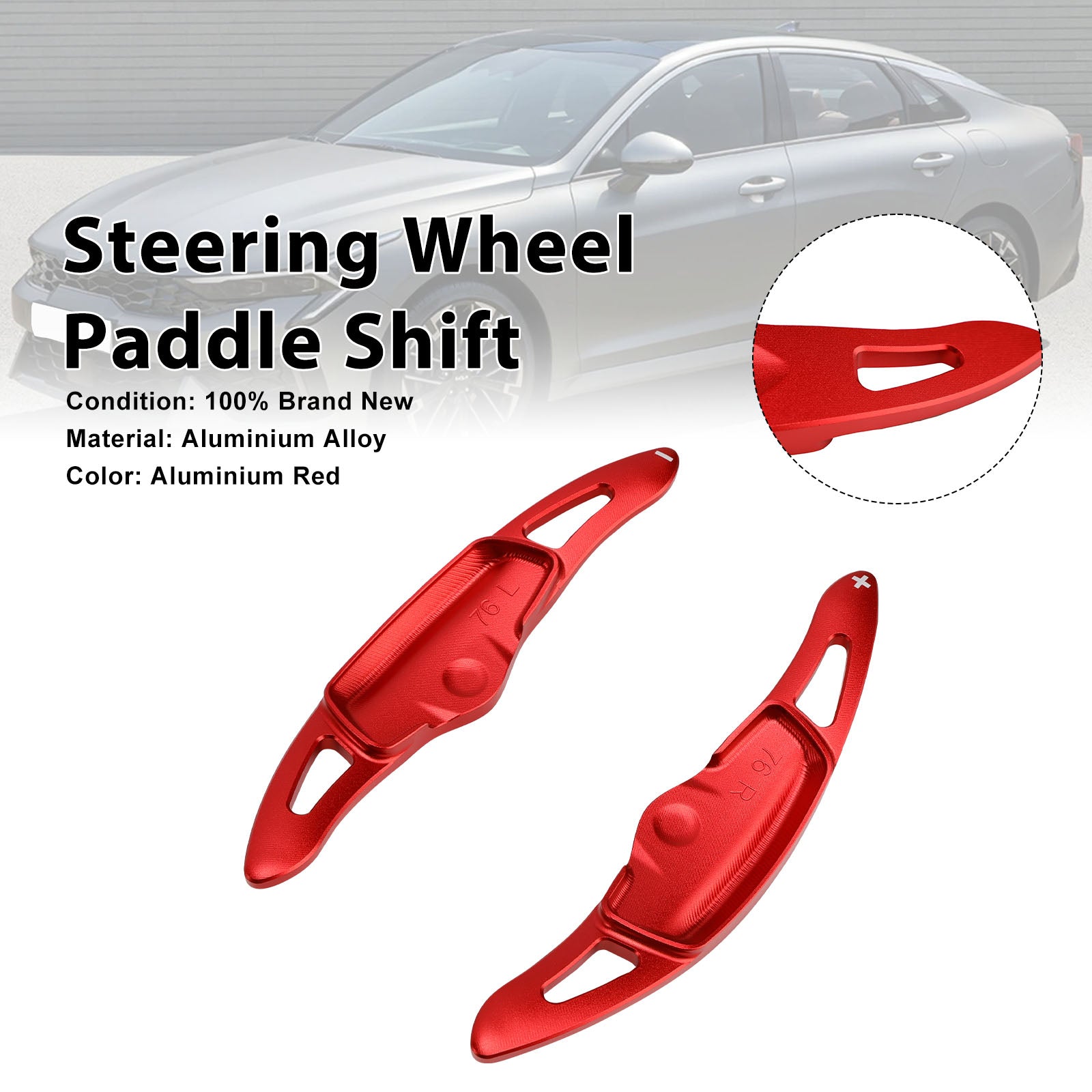 Steering Wheel Paddle Shifter For Kia K9 2020-2024 Aluminium Red