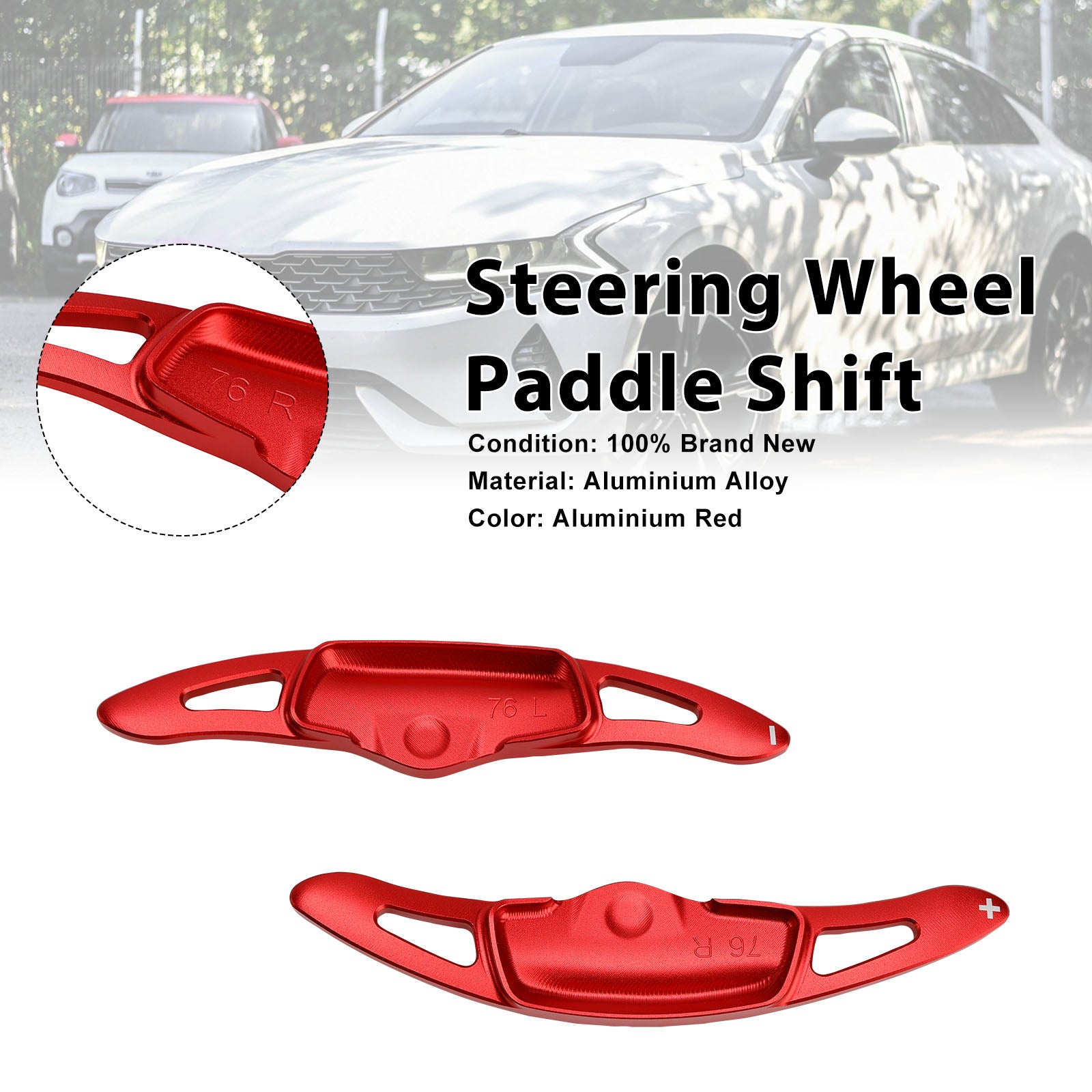 Steering Wheel Paddle Shifter For Kia K9 2020-2024 Aluminium Red