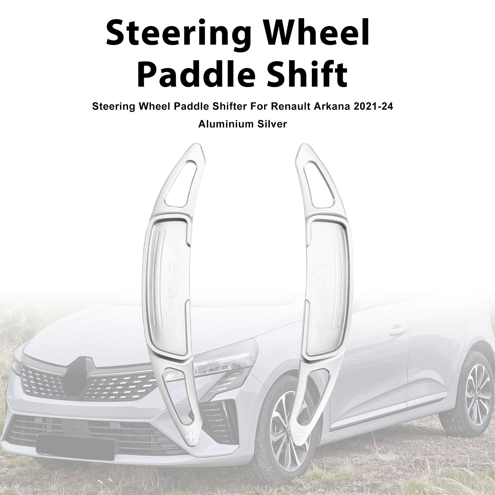 Steering Wheel Paddle Shifter For Renault Arkana 2021-24 Aluminium Silver