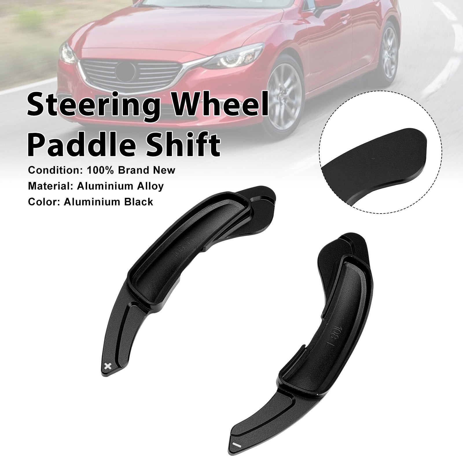 Steering Wheel Paddle Shifter For Mazda 6 Atenza 2009-15 Aluminium Black