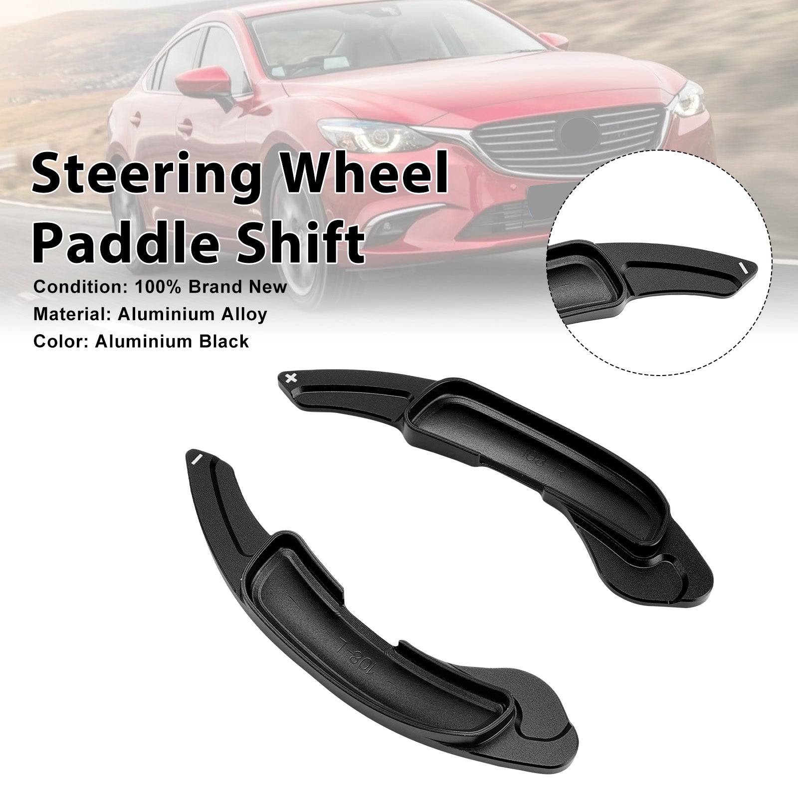 Steering Wheel Paddle Shifter For Mazda 6 Atenza 2009-15 Aluminium Black
