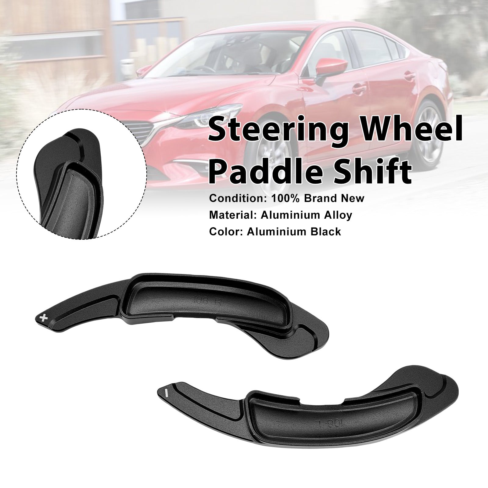 Steering Wheel Paddle Shifter For Mazda 6 Atenza 2009-15 Aluminium Black