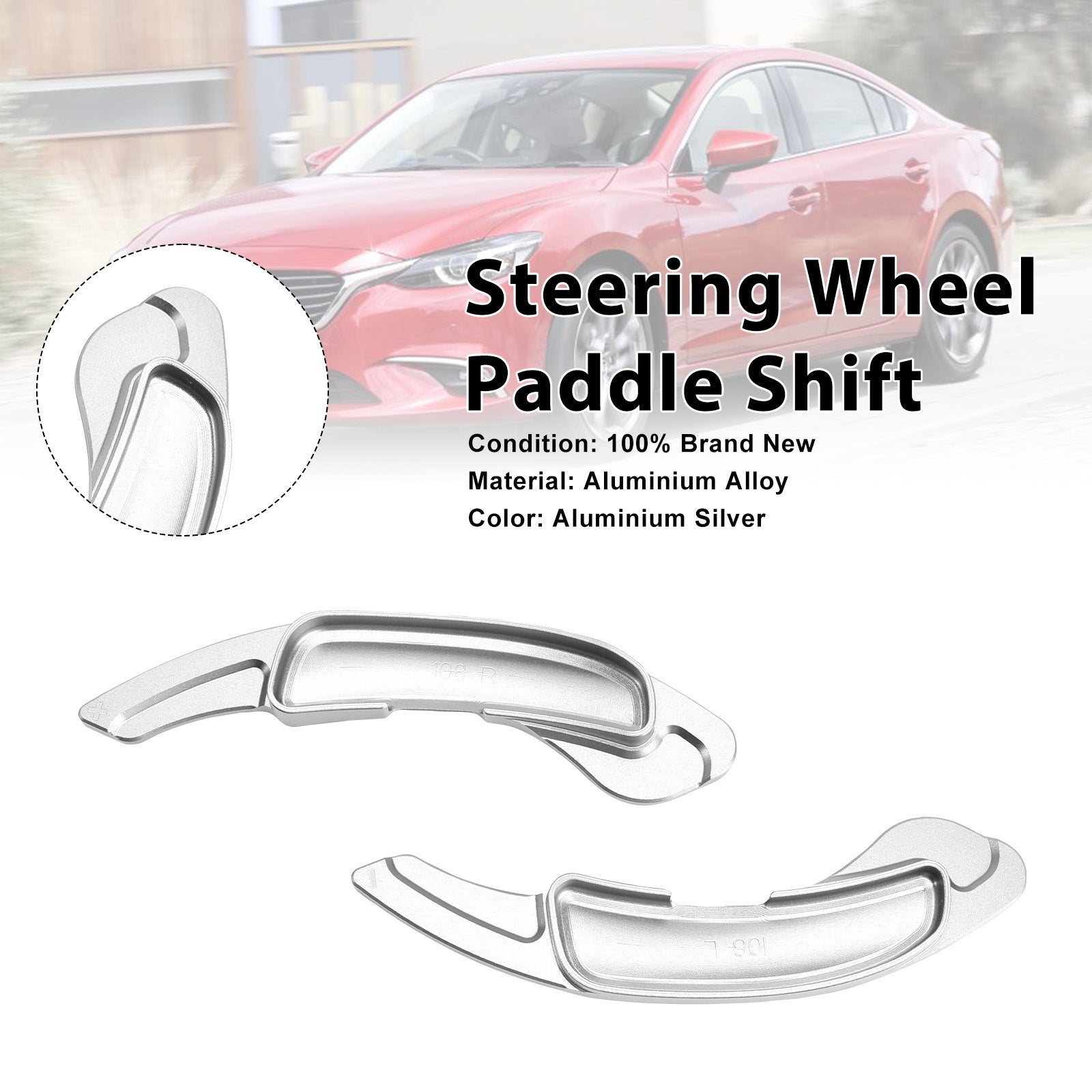 Steering Wheel Paddle Shifter For Mazda 6 Atenza 2009-15 Aluminium Silver