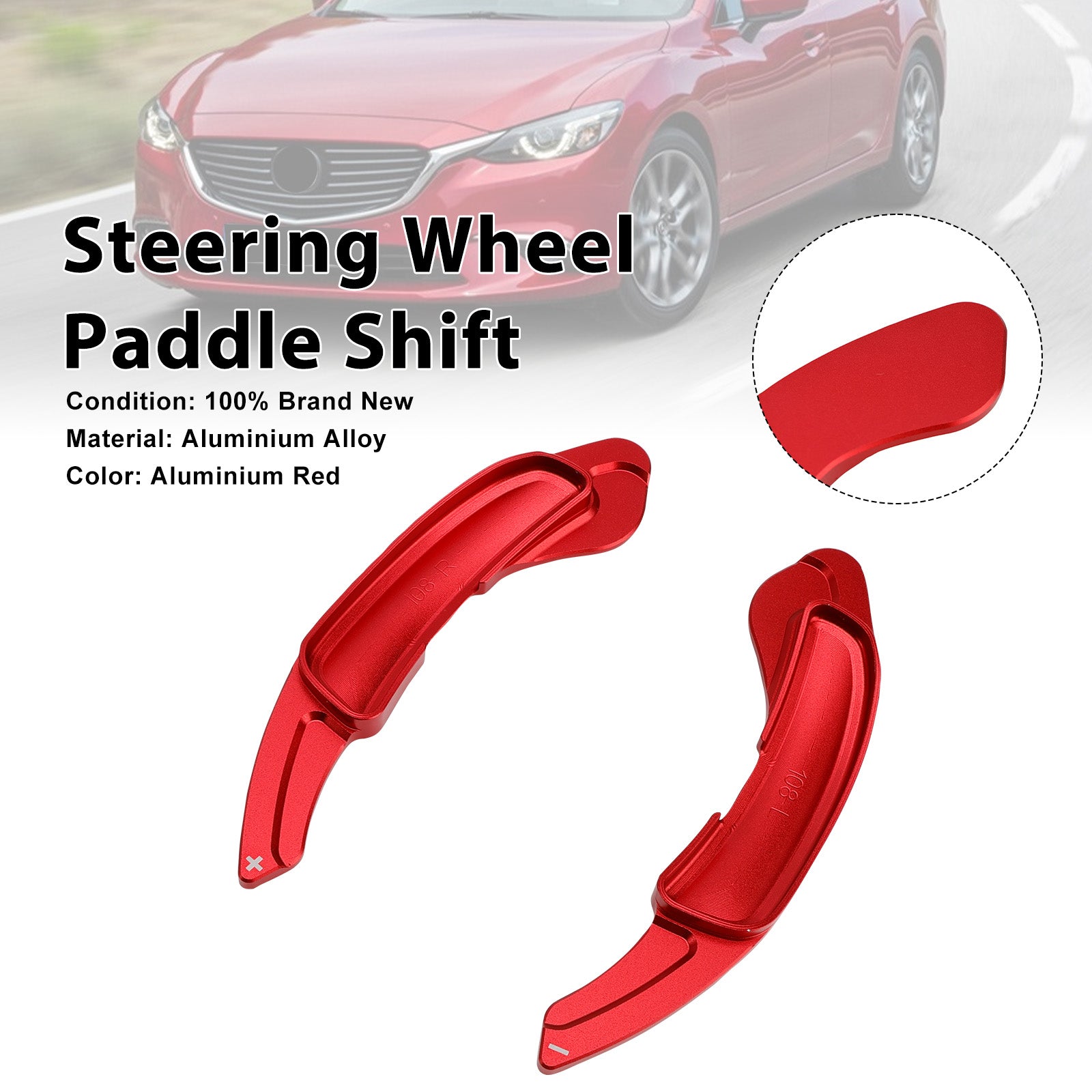 Steering Wheel Paddle Shifter For Mazda 6 Atenza 2009-15 Aluminium Red
