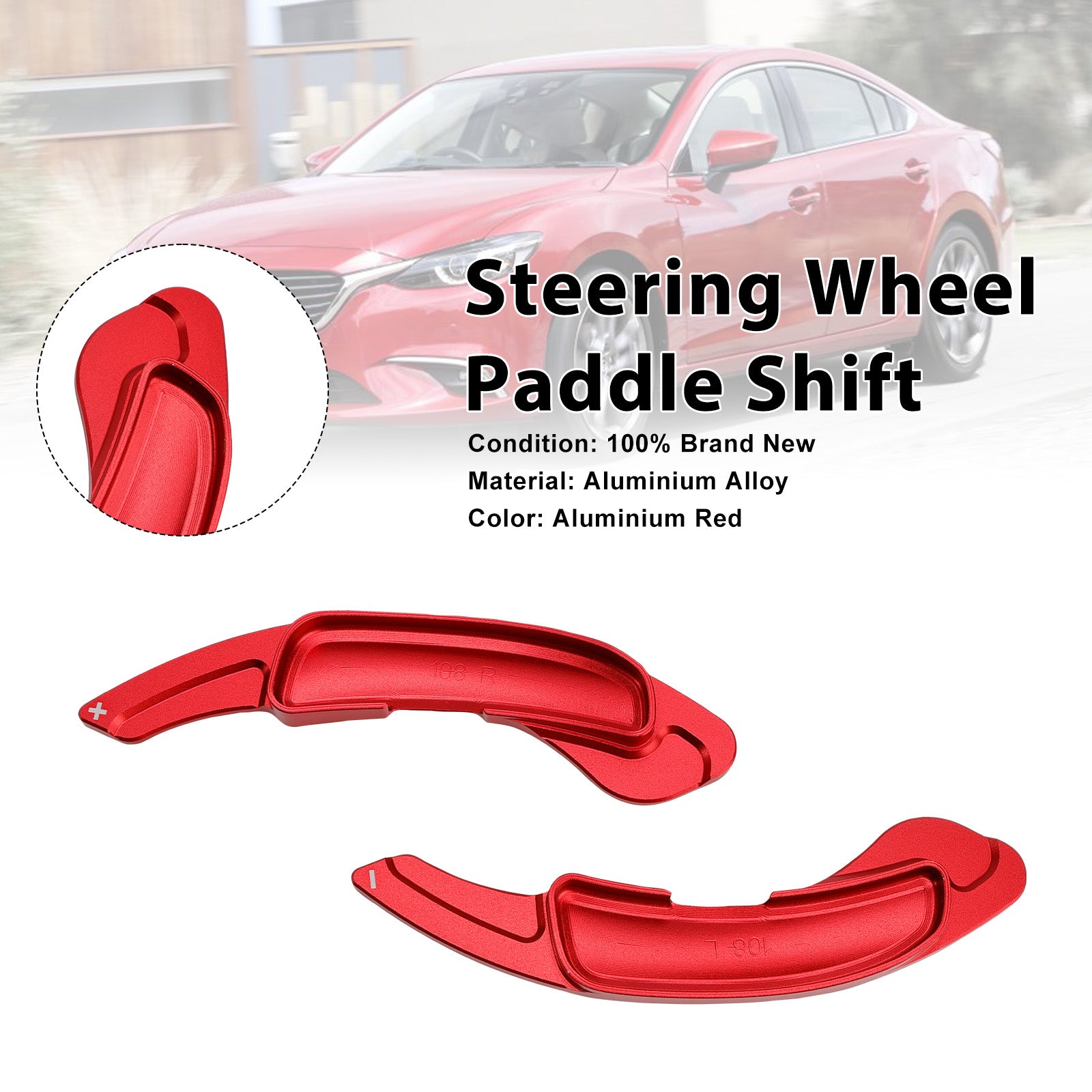 Steering Wheel Paddle Shifter For Mazda 6 Atenza 2009-15 Aluminium Red