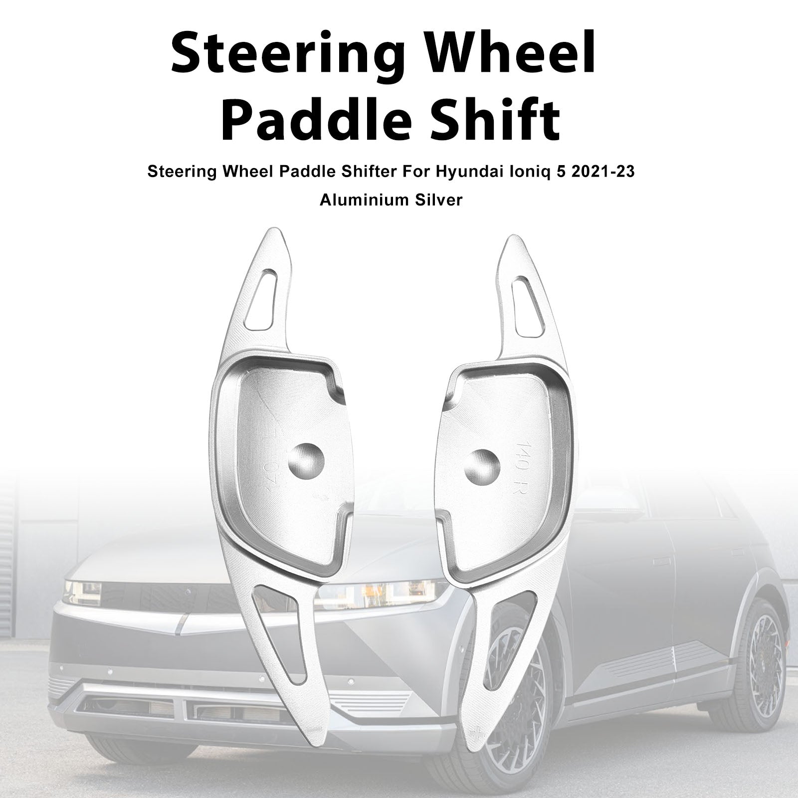 Steering Wheel Paddle Shifter For Hyundai Ioniq 5 2021-23 Aluminium Silver