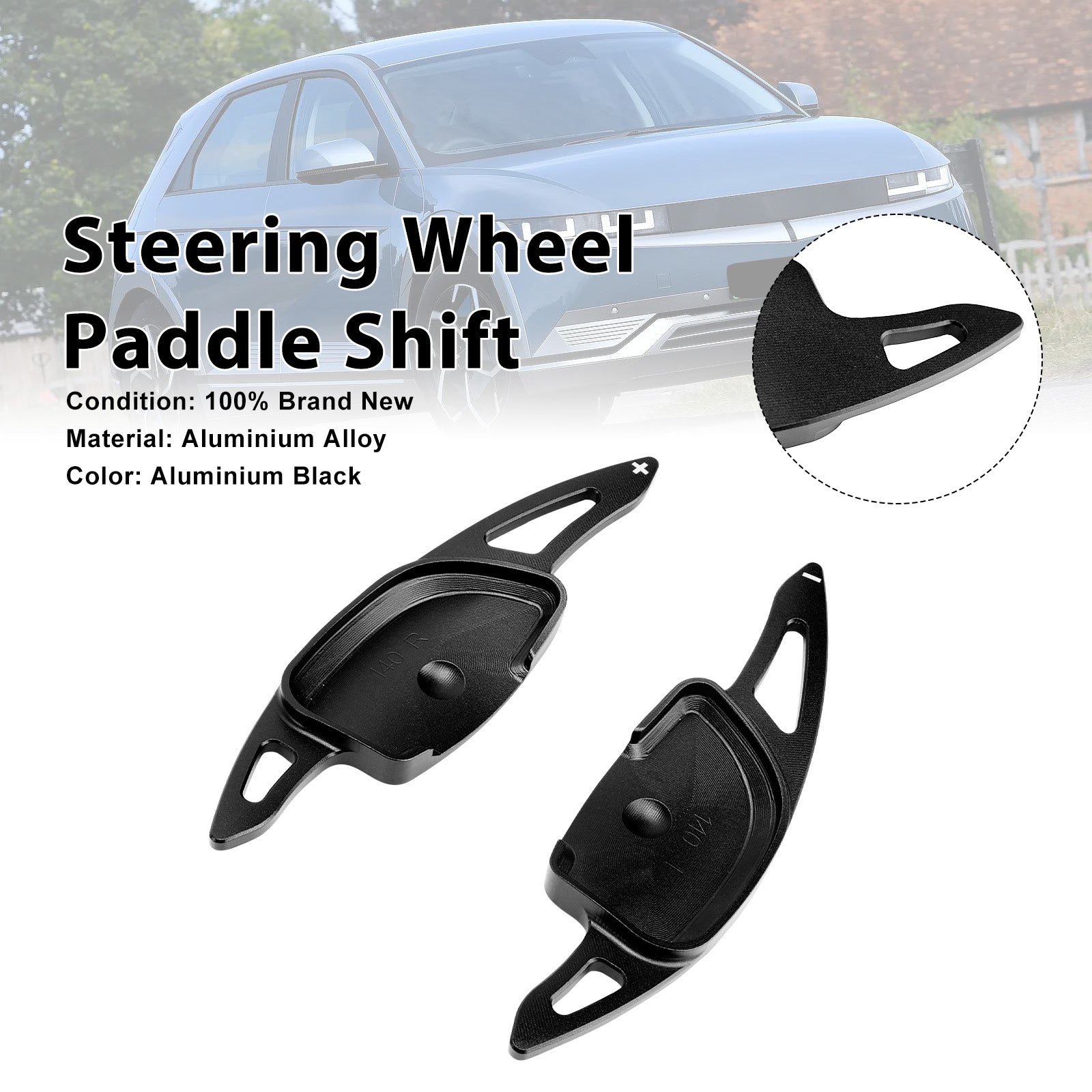 Steering Wheel Paddle Shifter For Hyundai Ioniq 5 2021-23 Aluminium Black