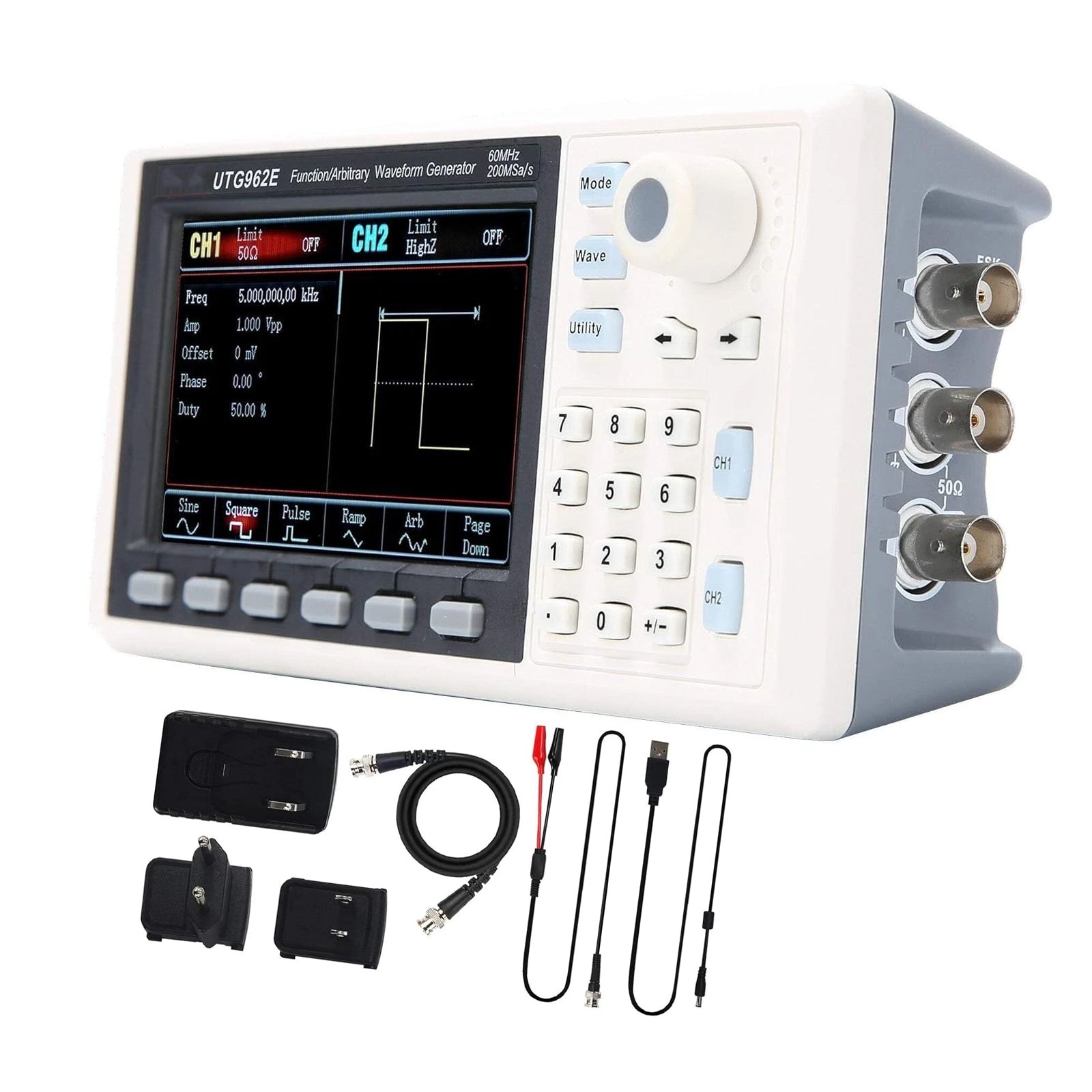 UTG962E Arbitrary Waveform Generator Function Generator Kit 60Mhz 200MSa/s
