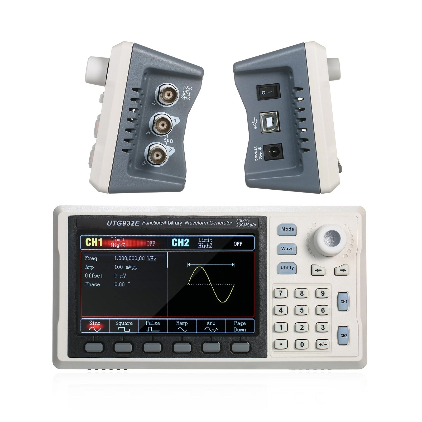 UTG932E Arbitrary Waveform Generator Function Generator Kit 30Mhz 200MSa/s