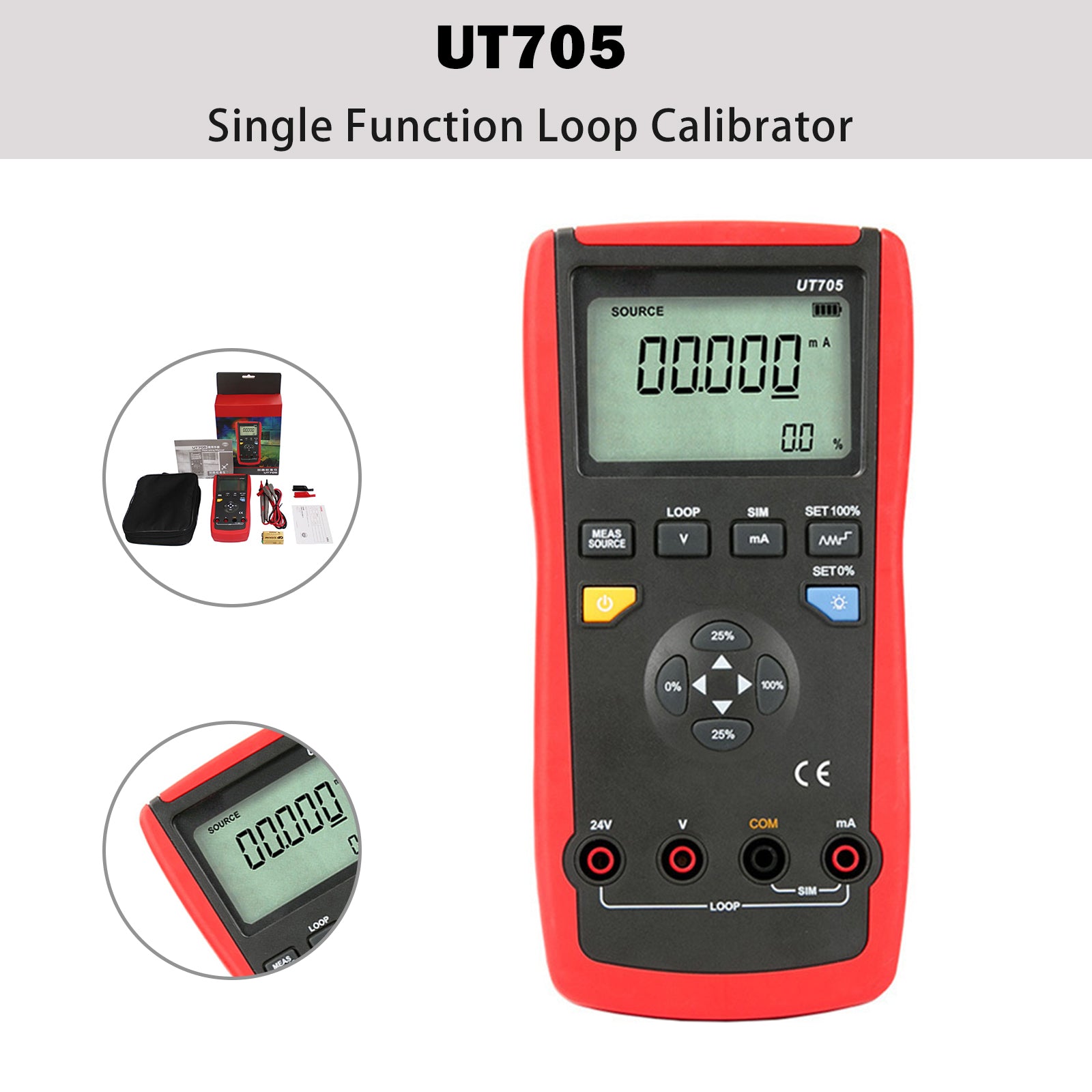 UT705 Single Function Loop Calibrator LCD Backlight DC Voltage/Current 24V