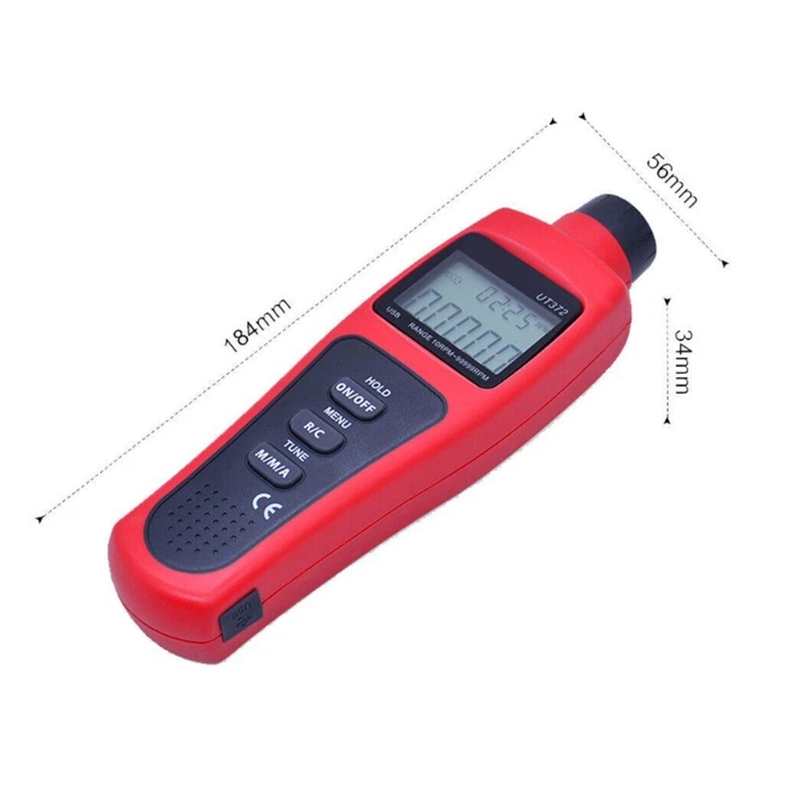 UT372 Digital Laser Photo Non-Contact Tachometer Wide Range USB Interface