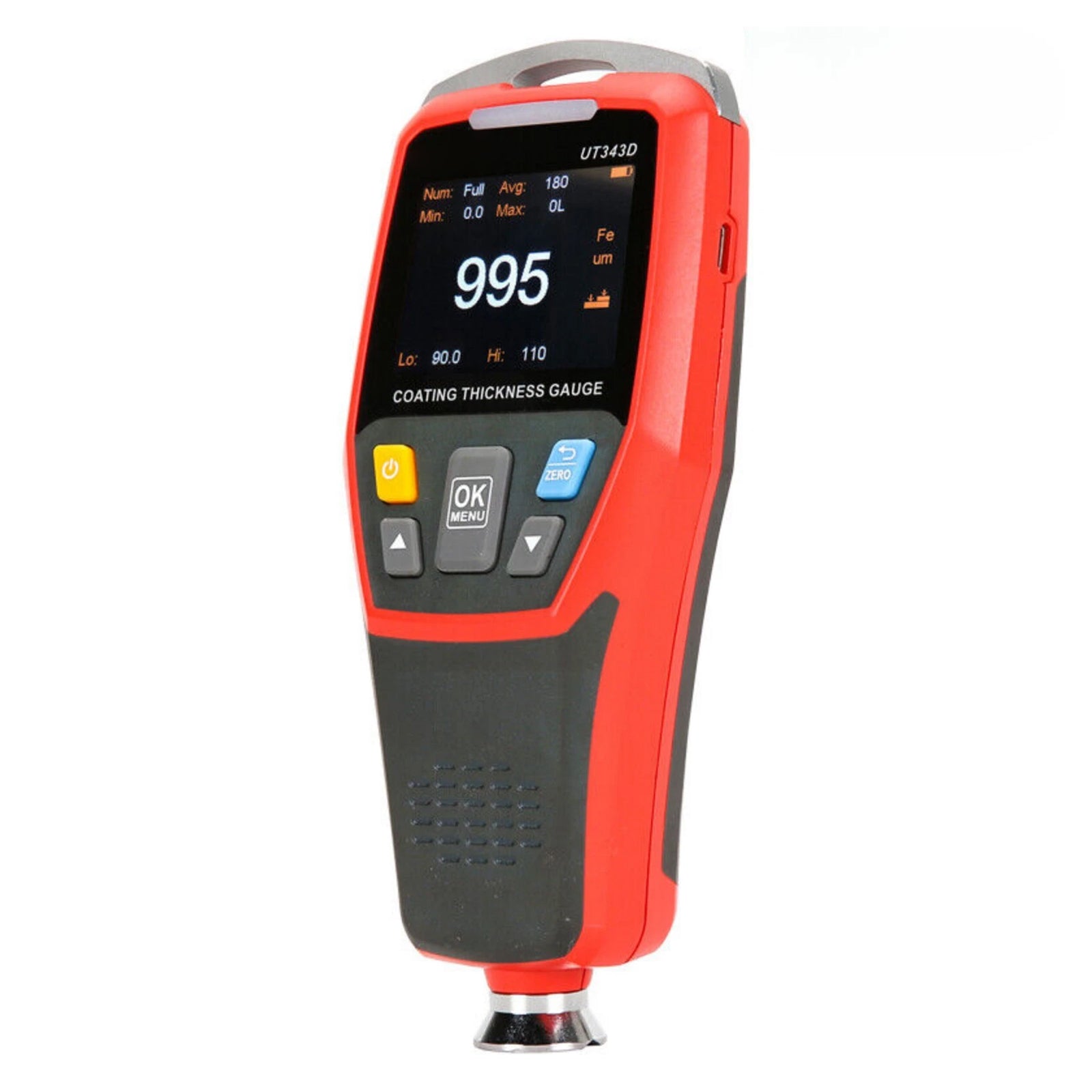 UT343D Digital Paint Coating Thickness Gauge Range 0 to 1250um F/N Probe