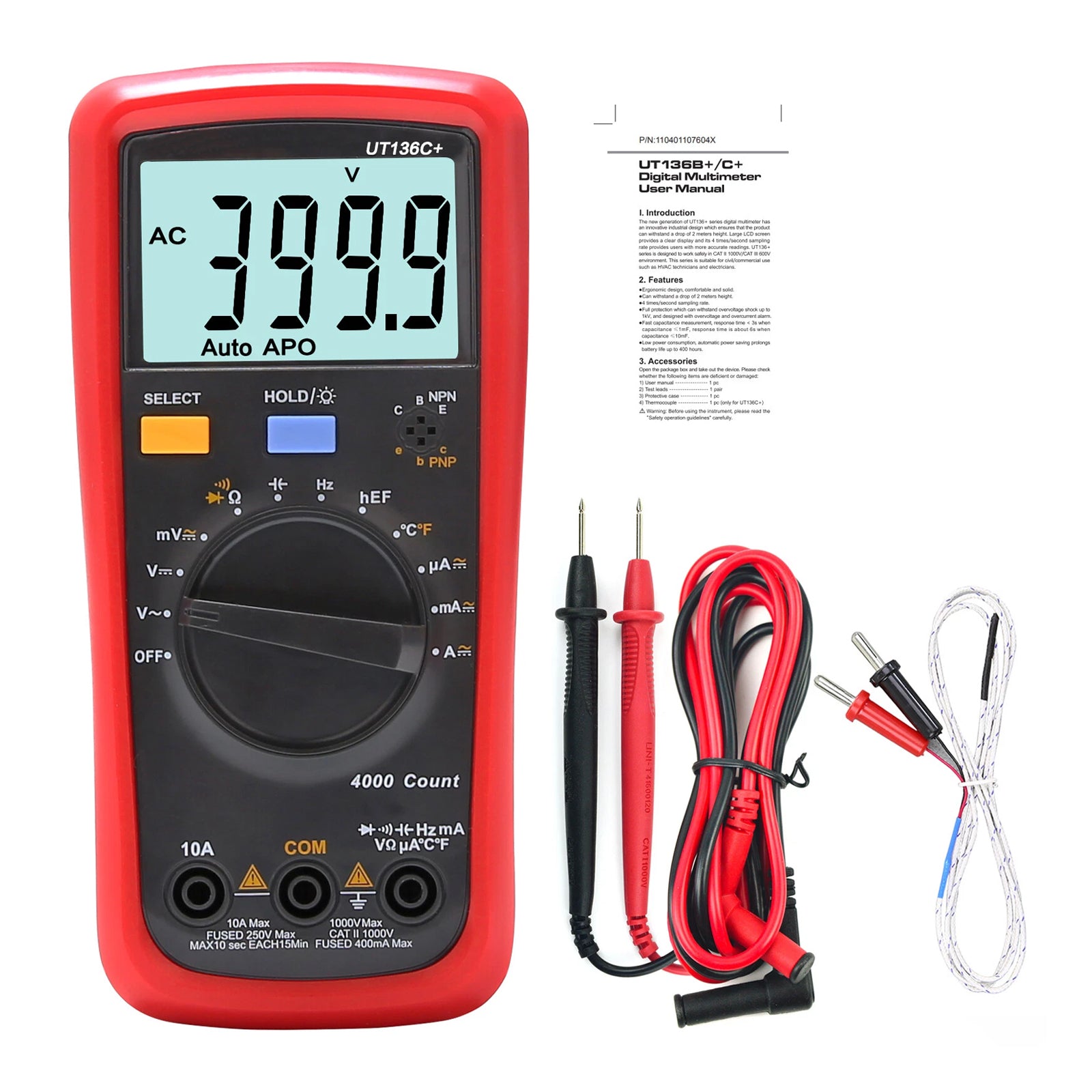 UT136C+ Multimeter Digital Multimeter Tester AC DC Voltmeter Ammeter