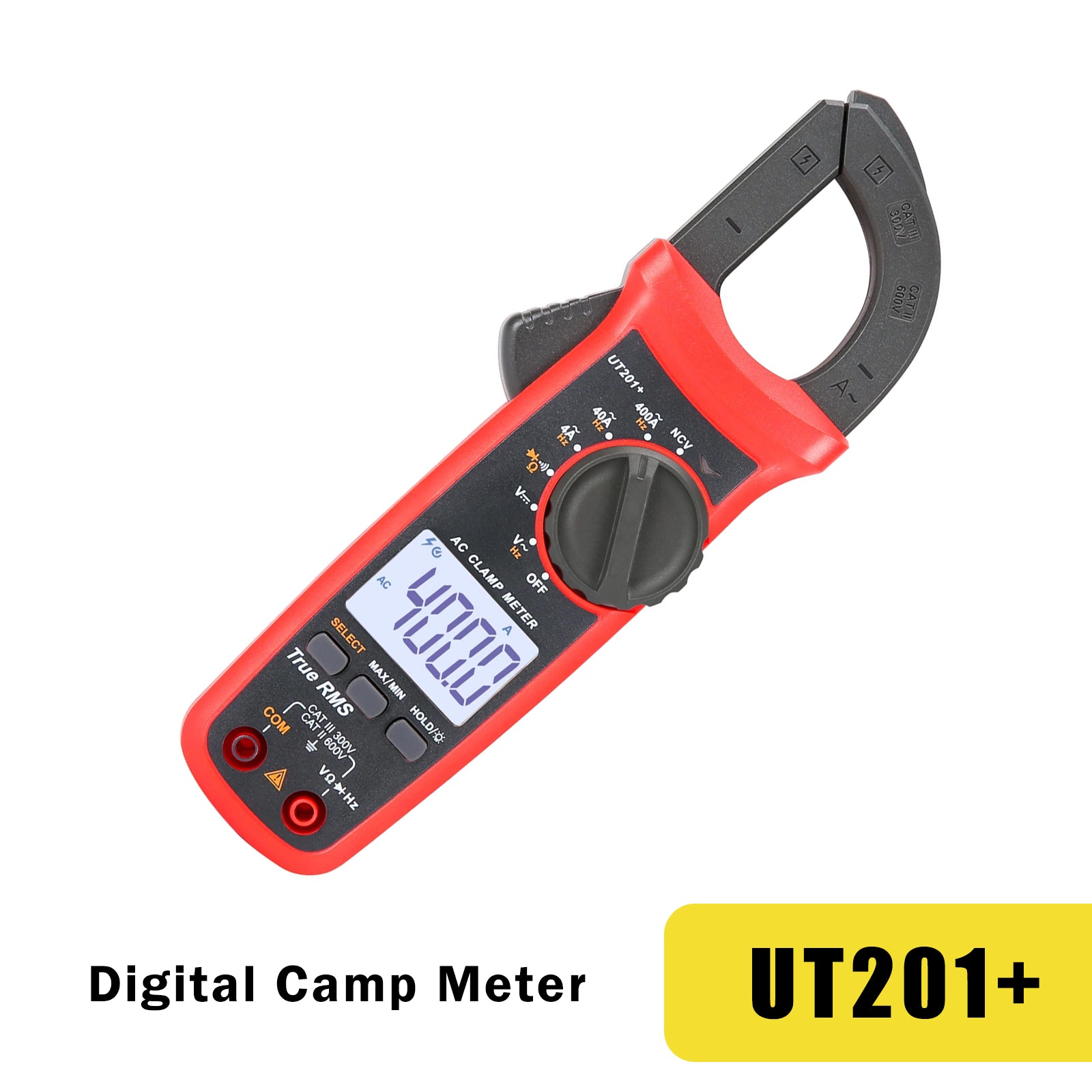 UT201+ Digital Clamp Meter 4000 Counts Multimeter Auto Range True RMS DC Current