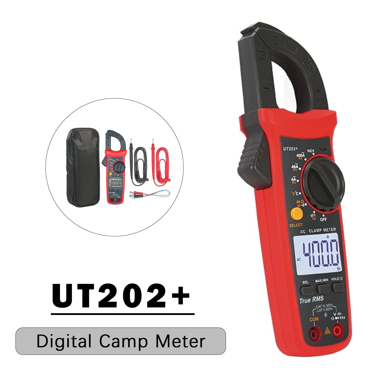 UT202+ Handheld True RMS Digital Clamp Meter Multimeter AC DC Volt NCV