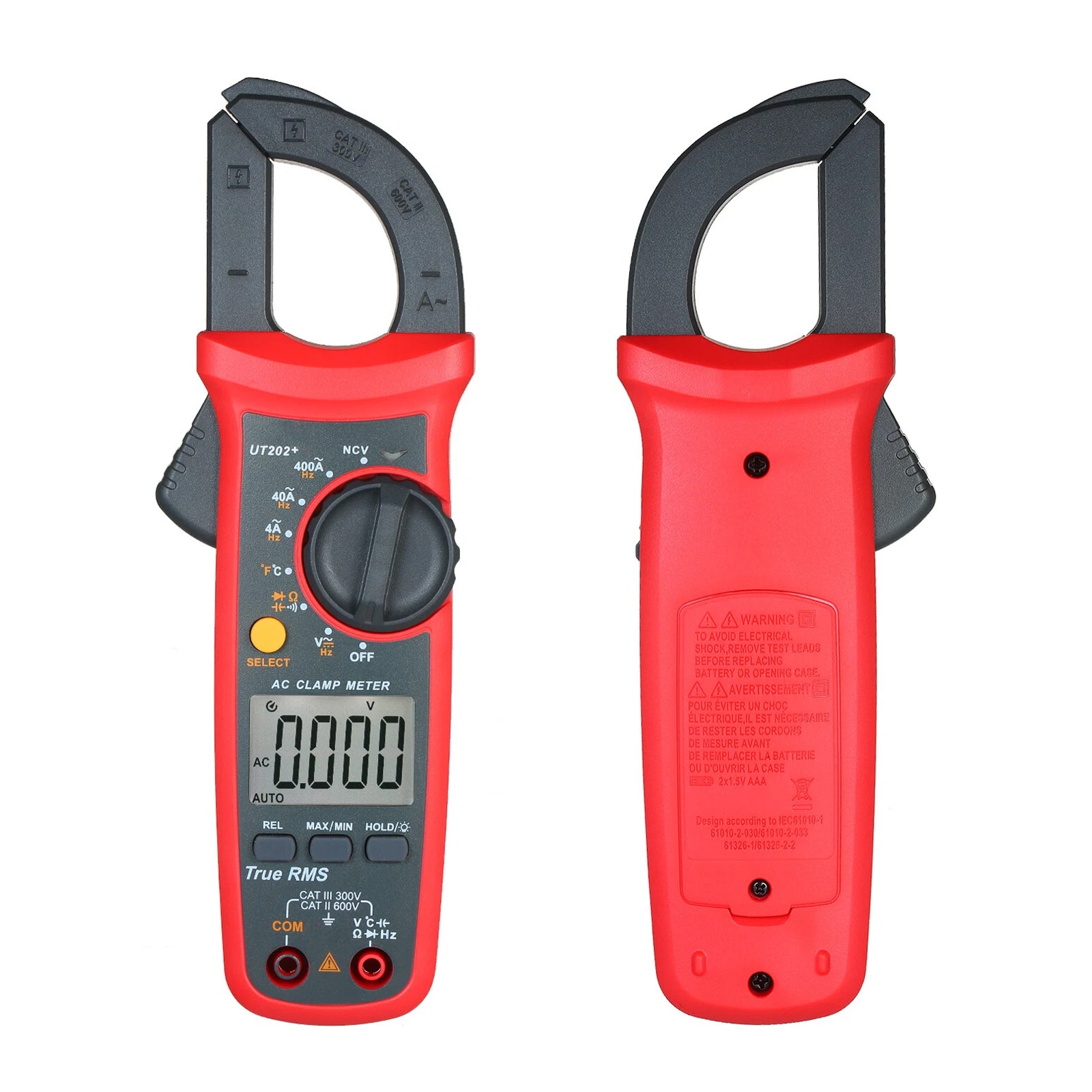 UT202+ Handheld True RMS Digital Clamp Meter Multimeter AC DC Volt NCV