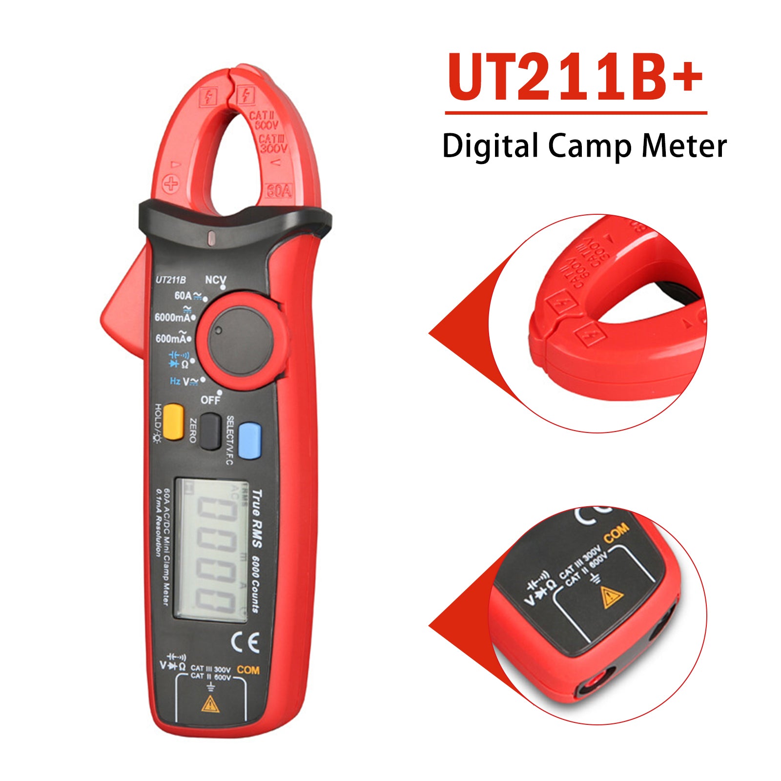 UT211B 60A Mini TRMS Multimeter Digital Clamp Meter AC DC VFC NCV Tester