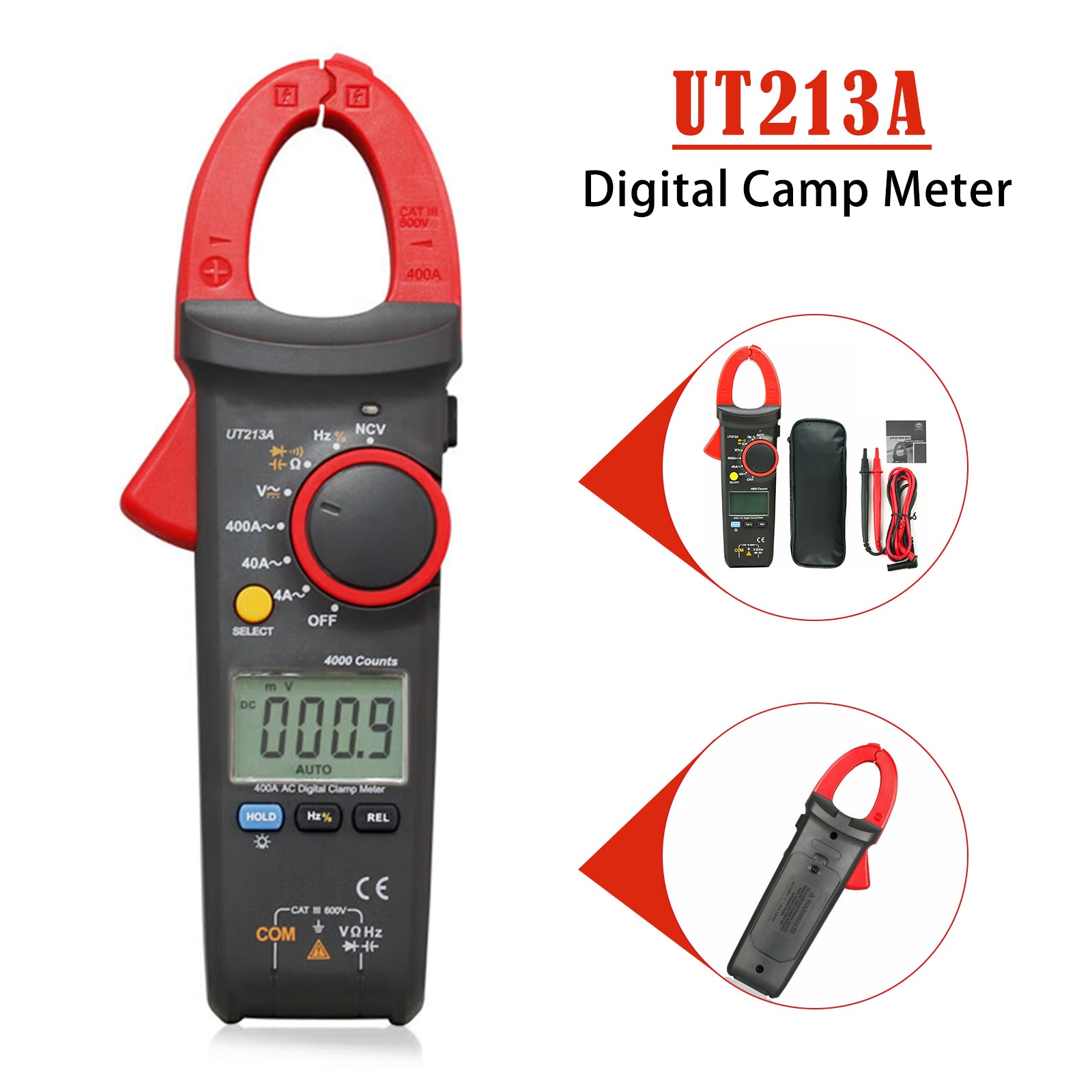 UT213A 400A AC Current Measurements Digital Clamp Meters Auto-Ranging
