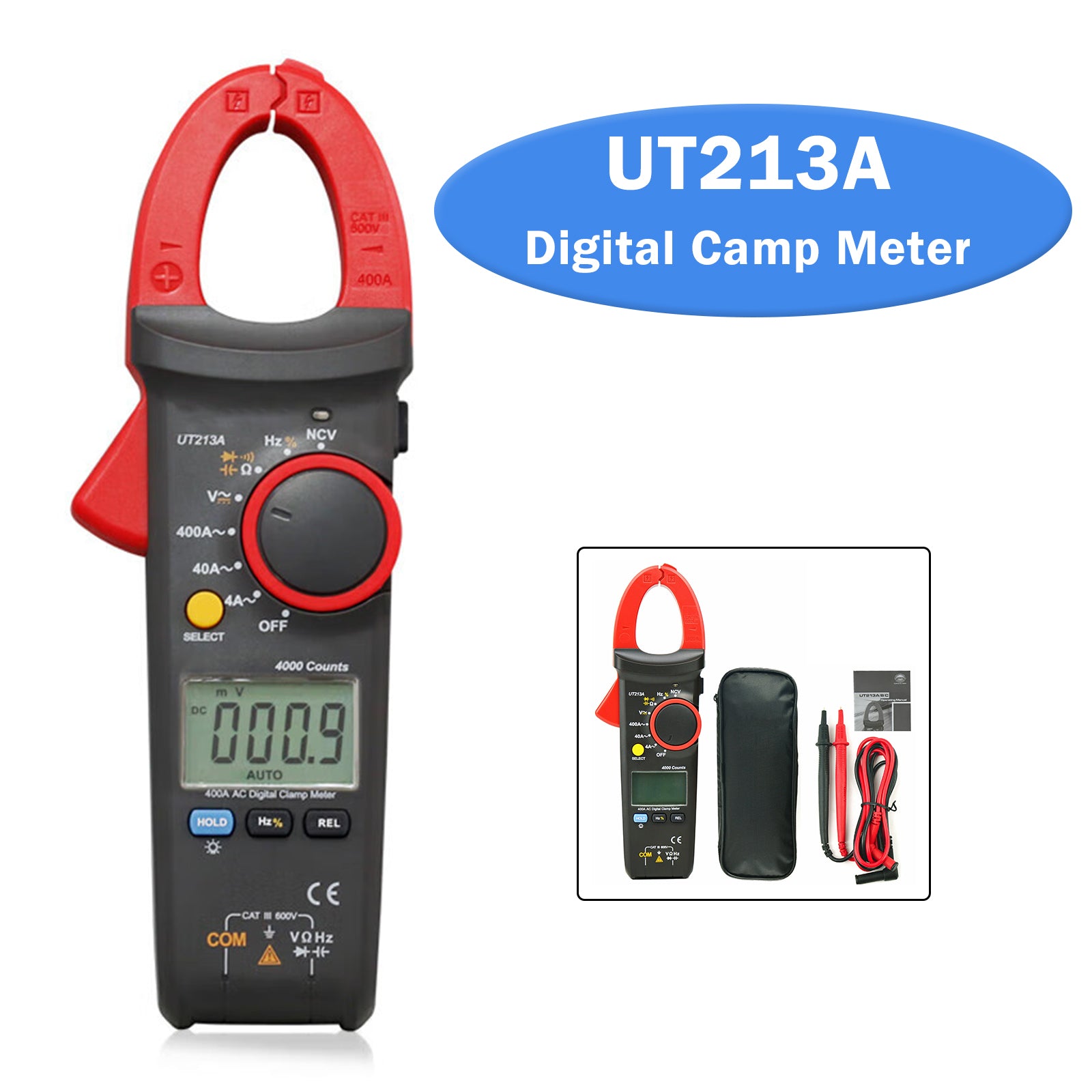 UT213A 400A AC Current Measurements Digital Clamp Meters Auto-Ranging
