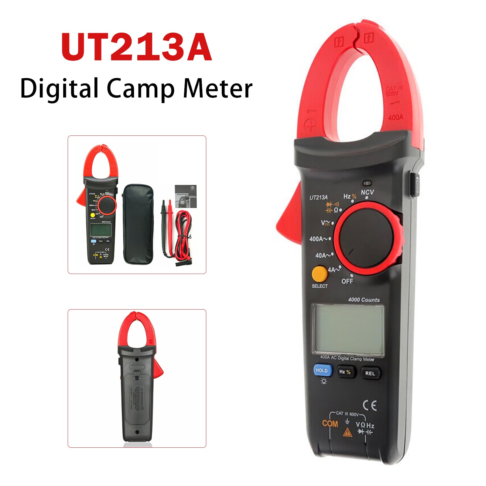 UT213A 400A AC Current Measurements Digital Clamp Meters Auto-Ranging