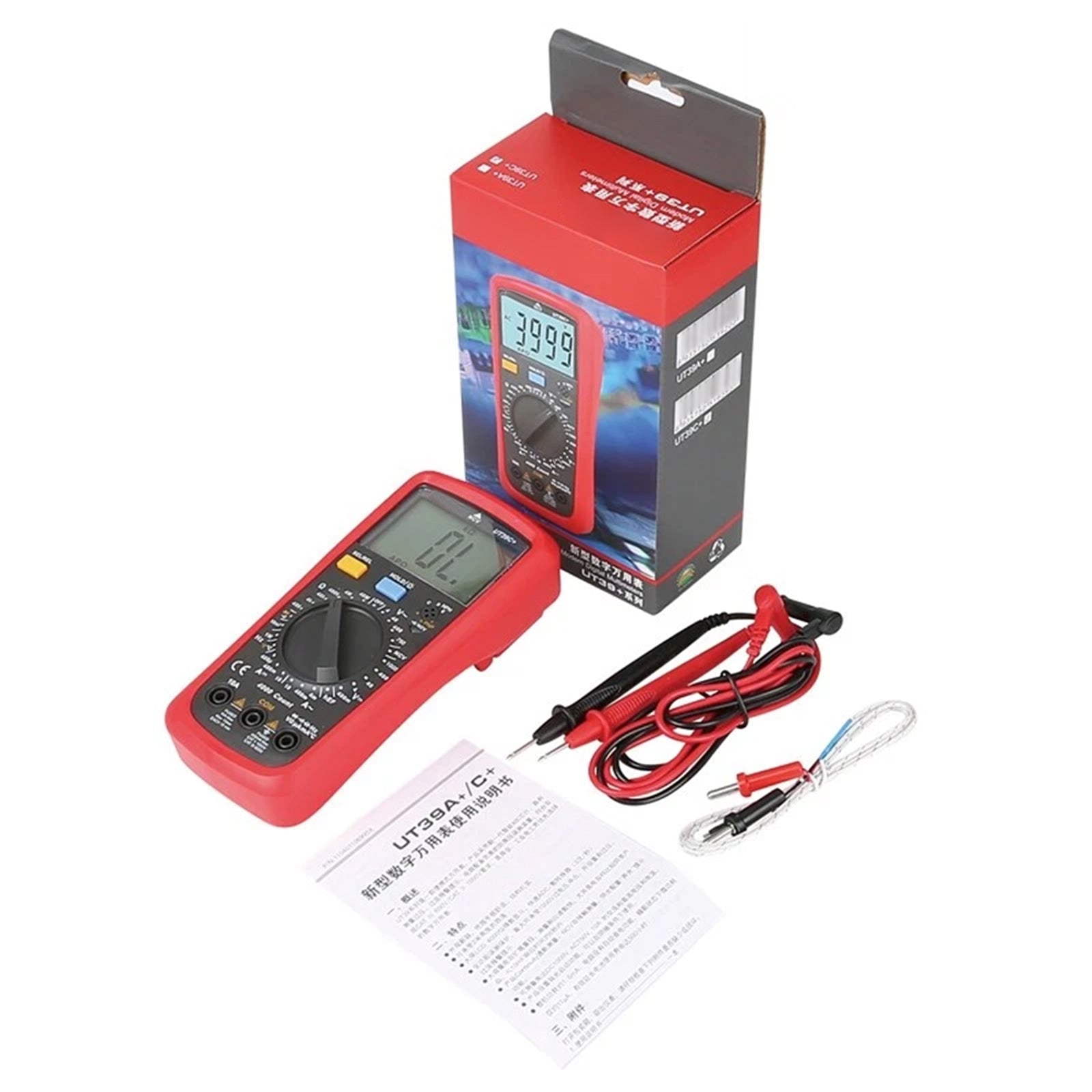 UT39C+ Digital Multimeter AC DC Voltmeter Ohm Cap Diode Tester