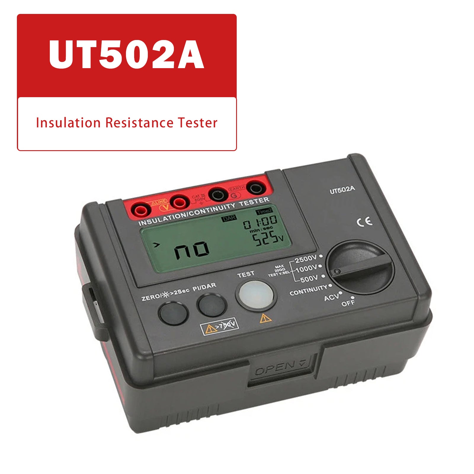 UT502A 2500V Insulation Resistance Meter Ground Tester Megohmmeter Volt