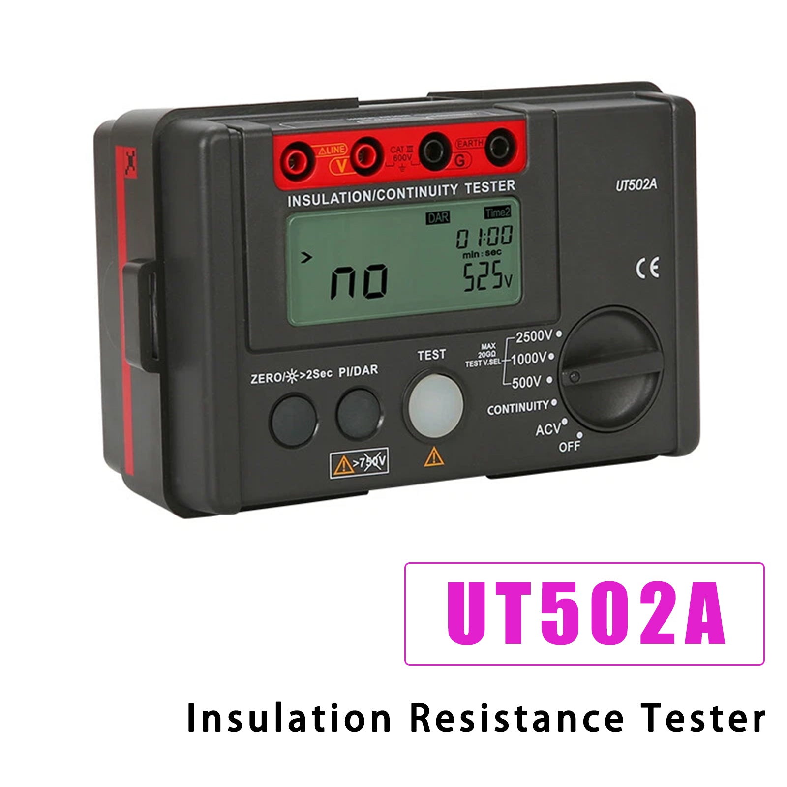 UT502A 2500V Insulation Resistance Meter Ground Tester Megohmmeter Volt