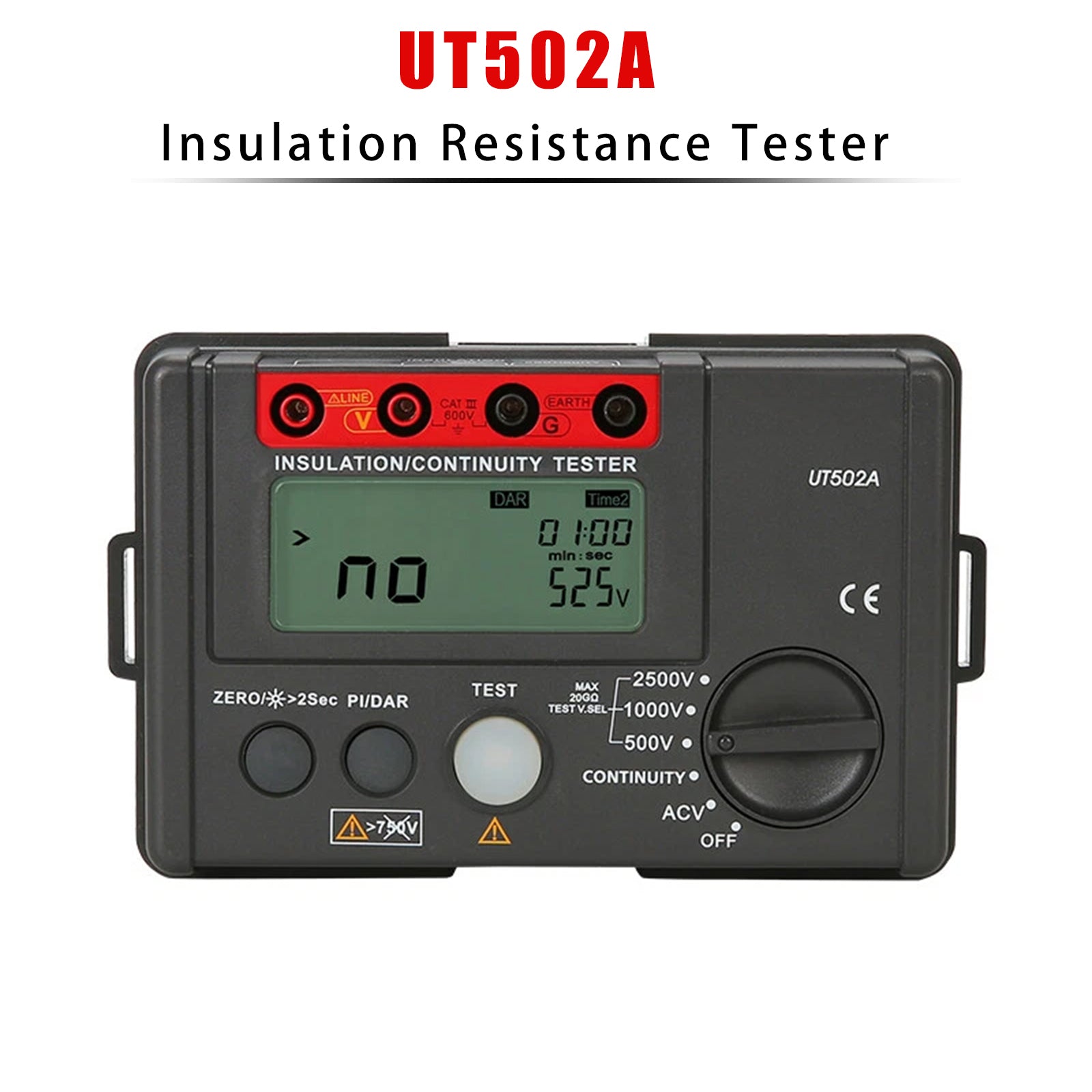 UT502A 2500V Insulation Resistance Meter Ground Tester Megohmmeter Volt