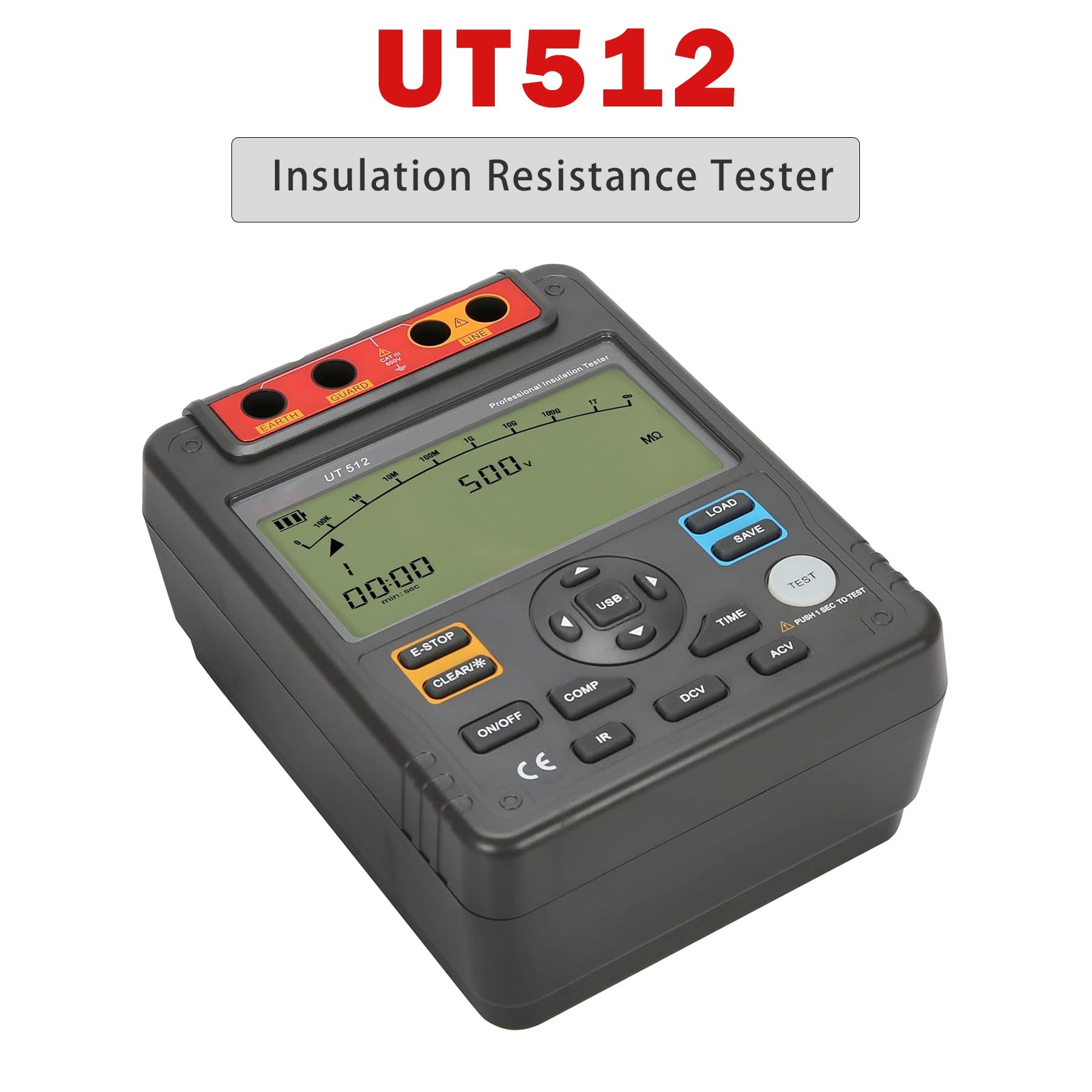 UT512 Insulation Resistance Testers Voltmeter Auto Range 2500V 100GĪ©