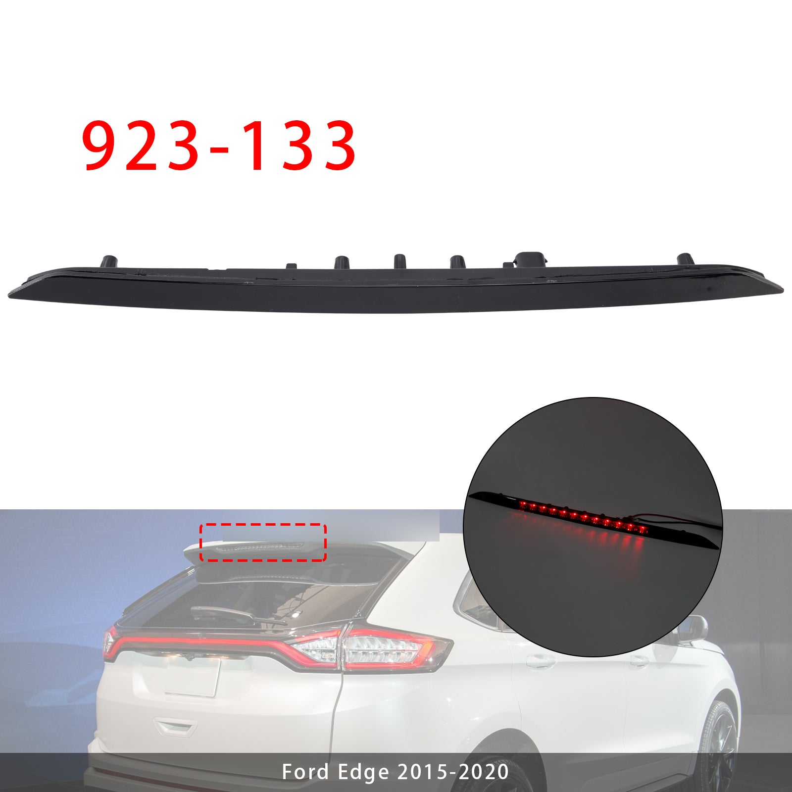 Led Third Brake Light Lamp 923-133 For Ford Edge 2015-2020 Smoked
