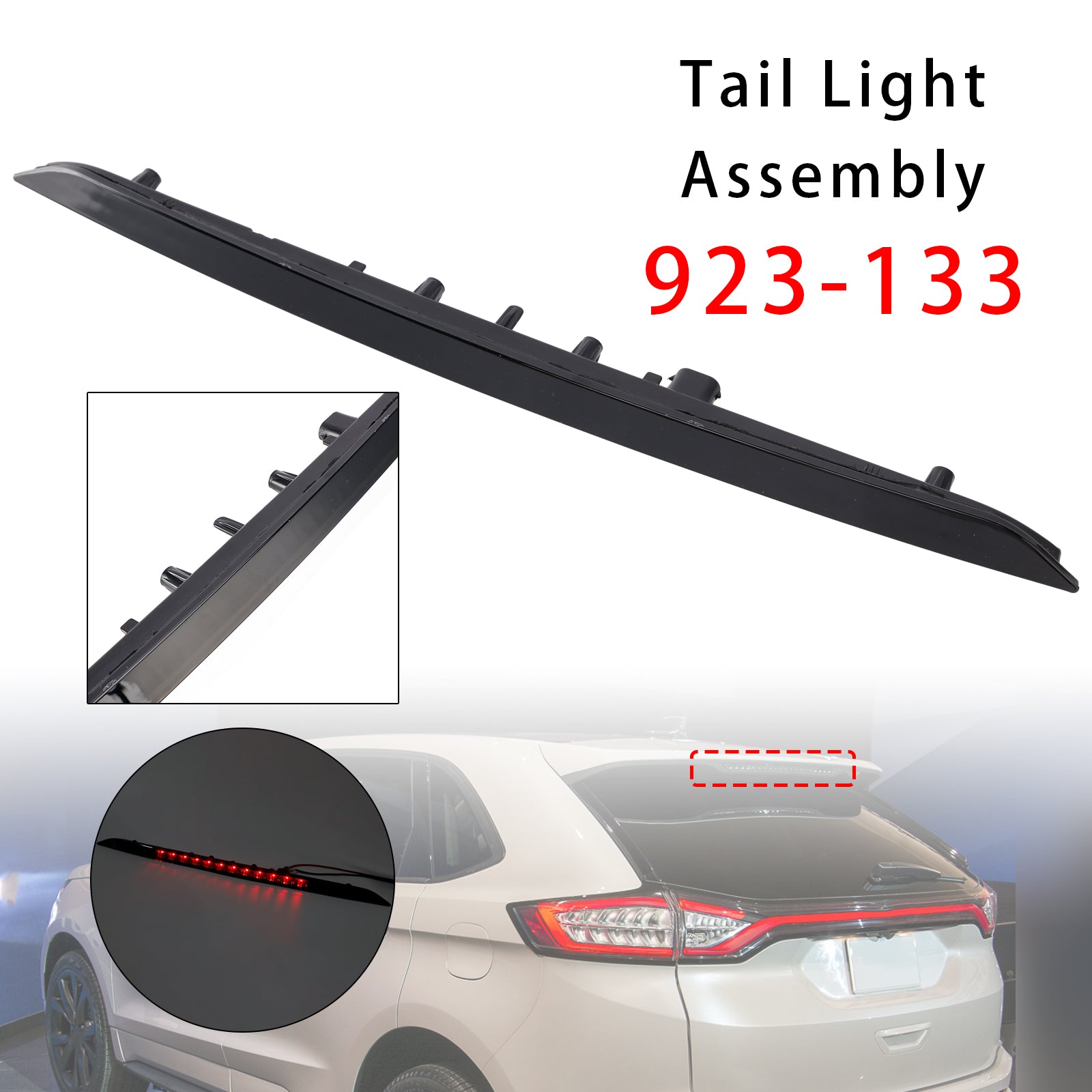 Led Third Brake Light Lamp 923-133 For Ford Edge 2015-2020 Smoked