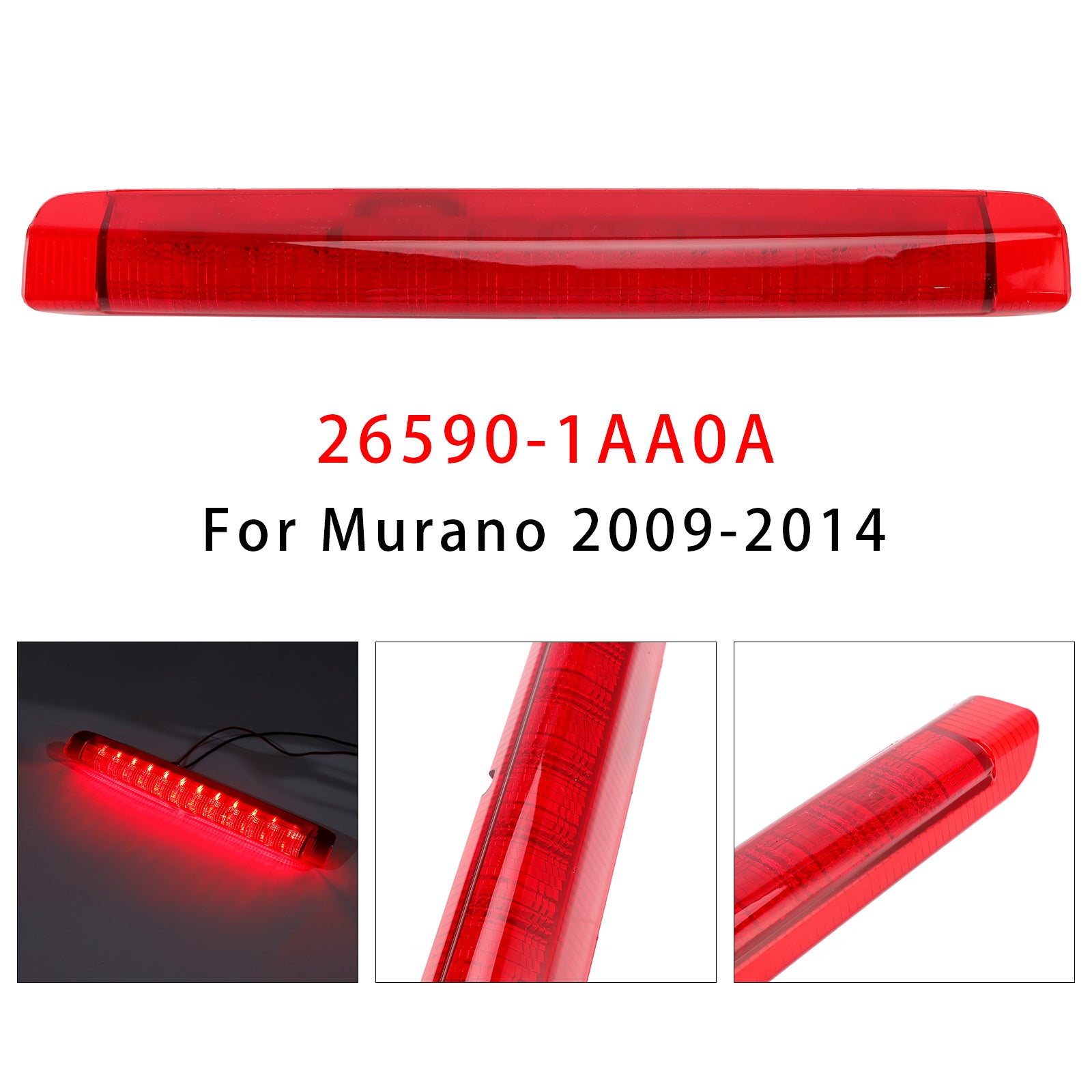 Led Third Brake Light Lamp 26590-1AA0A For Nissan Murano 2009-2014 Red