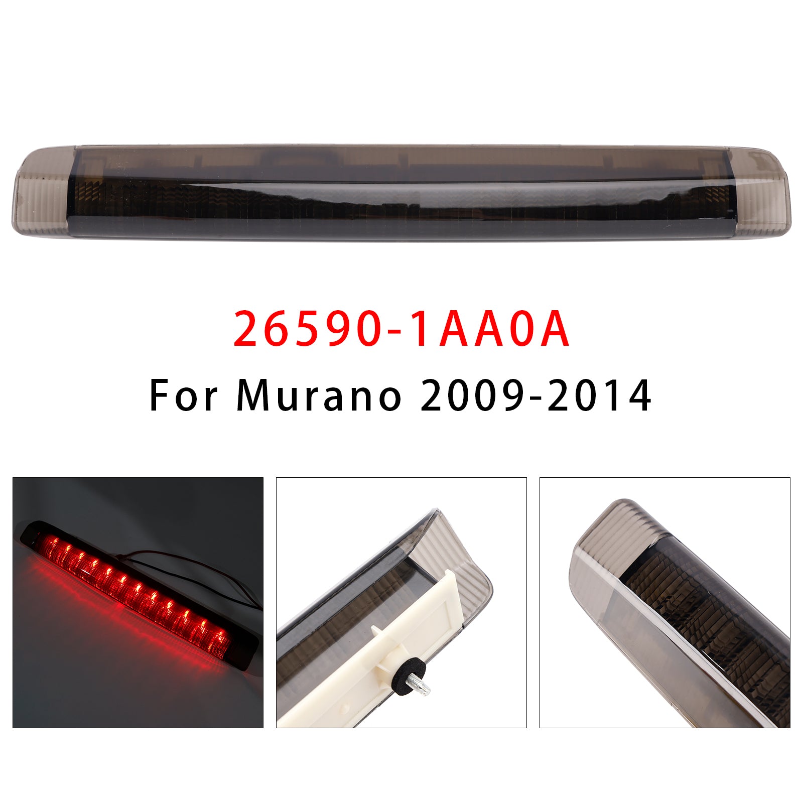 Led Third Brake Light Lamp 26590-1AA0A For Nissan Murano 2009-2014 Smoked