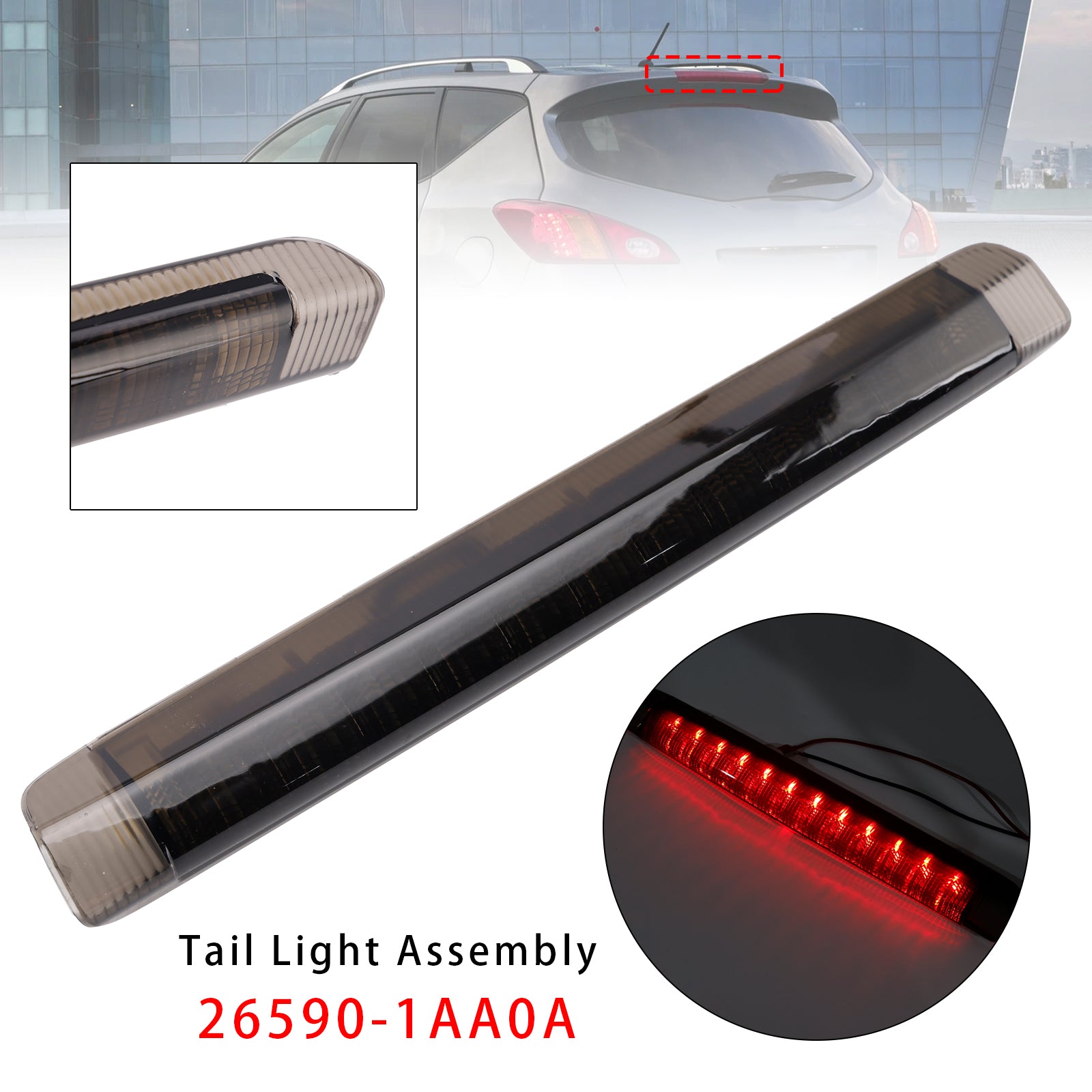 Led Third Brake Light Lamp 26590-1AA0A For Nissan Murano 2009-2014 Smoked