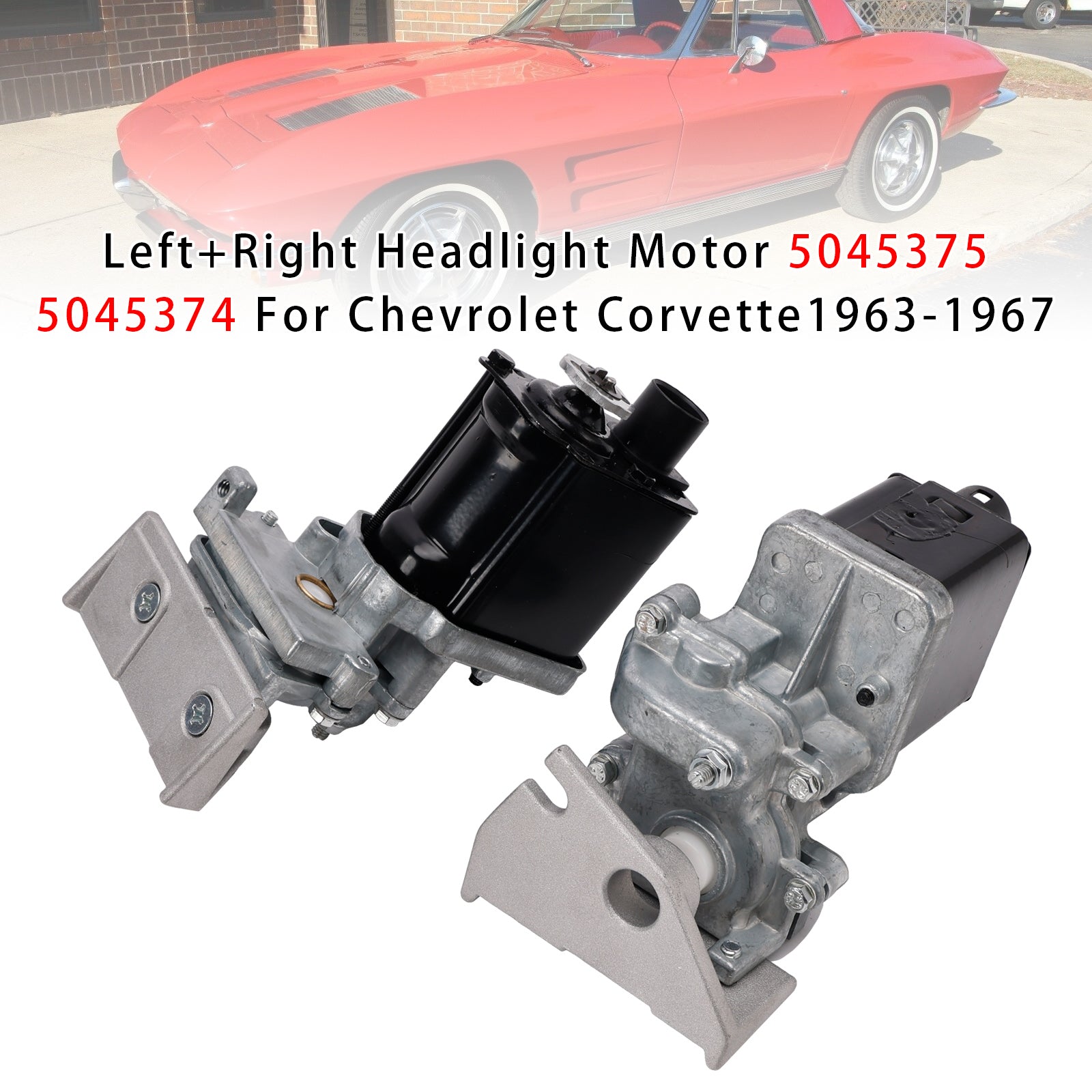 Left+Right Headlight Motor 5045375 5045374 For Chevrolet Corvette 1963-1967
