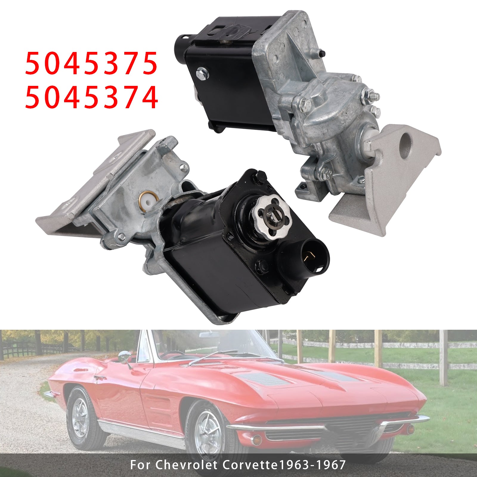 Left+Right Headlight Motor 5045375 5045374 For Chevrolet Corvette 1963-1967