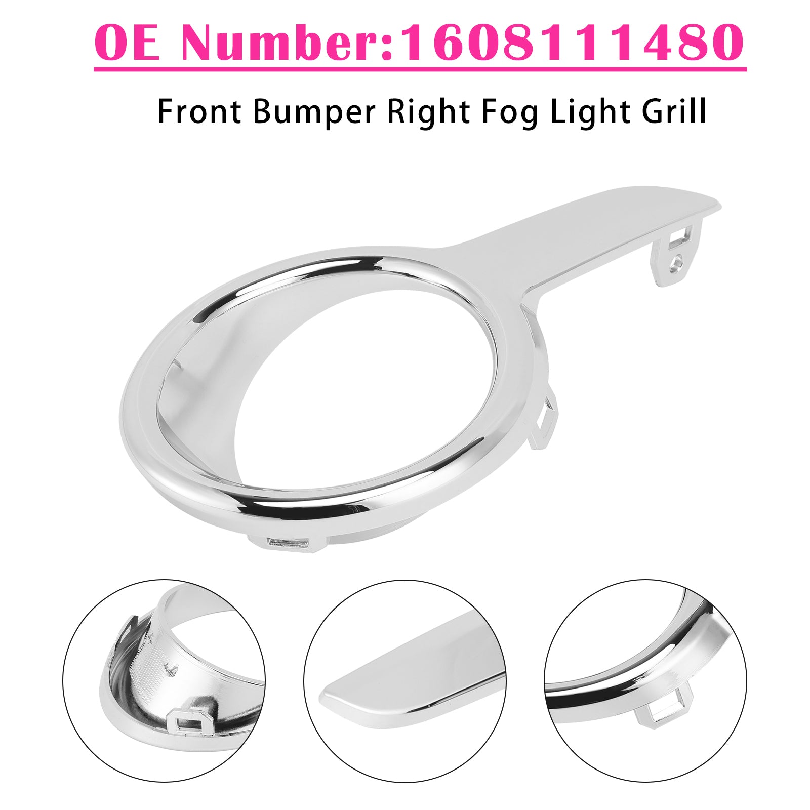 Front Bumper Right Fog Light Grill 1608111480 For Peugeot 208 2012-2015
