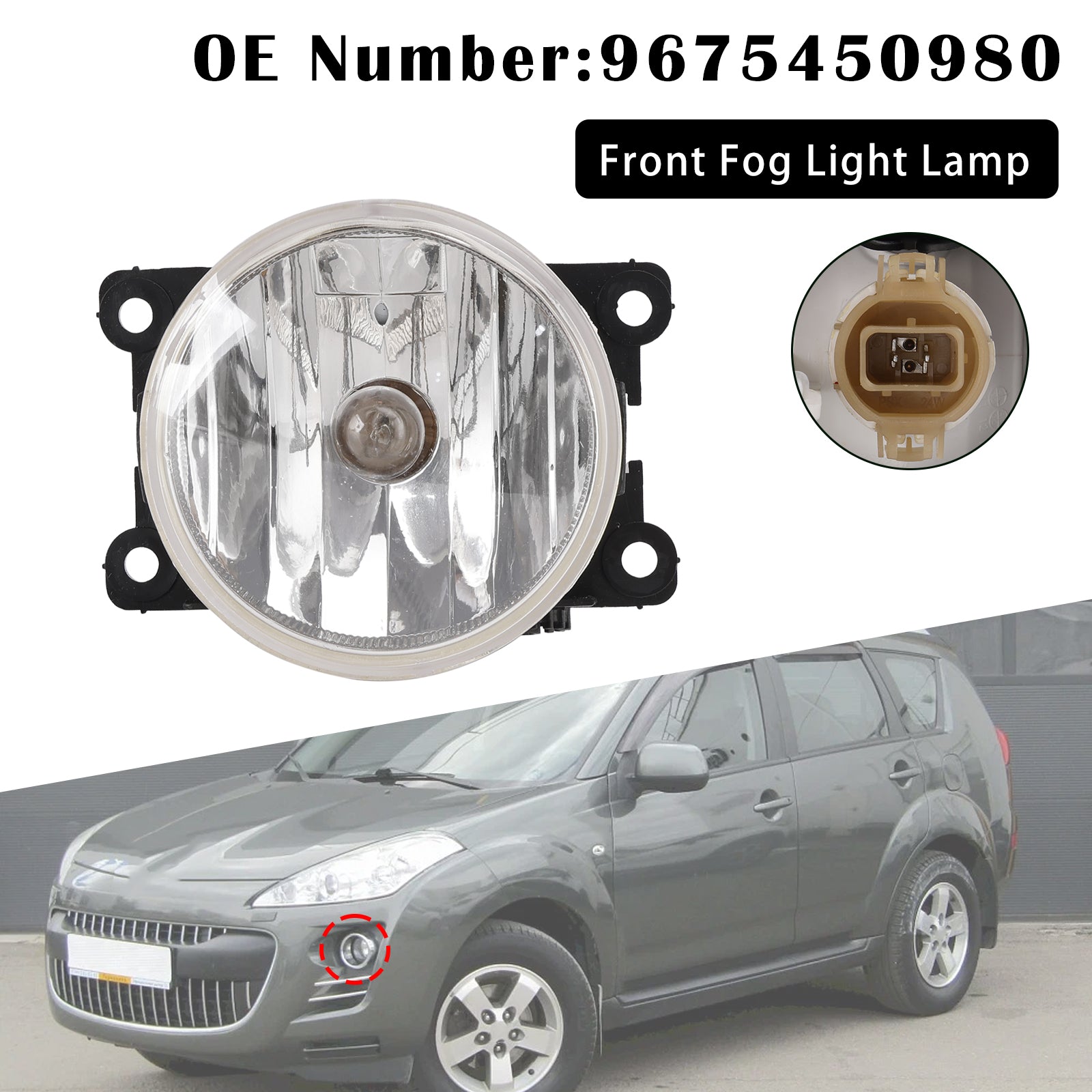 Front Fog Light Lamp 9675450980 For Peugeot 208 308 2008 2013-2019
