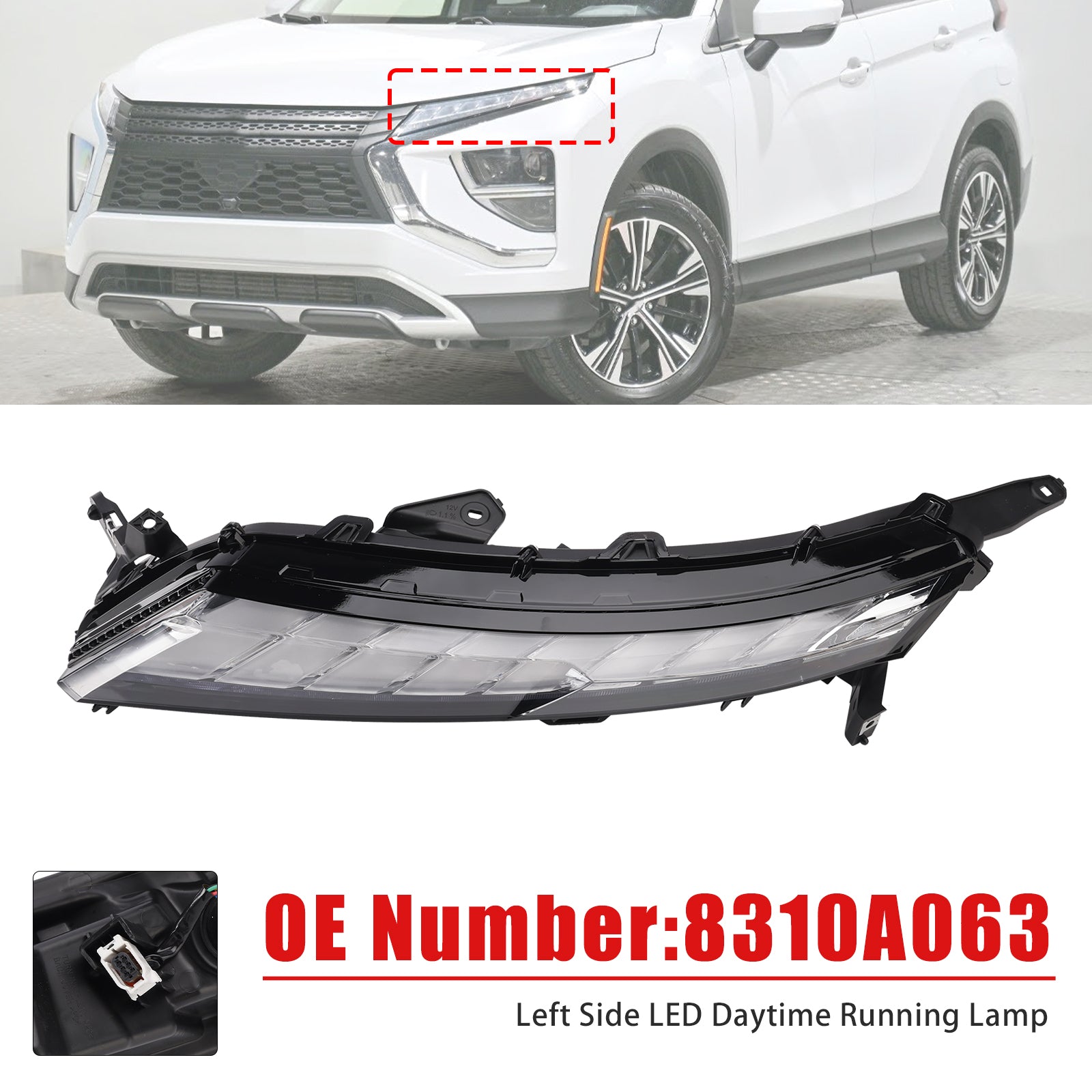 Left Side Front LED DRL Lamp 8310A063 For Mitsubishi Eclipse Cross 2022-2026