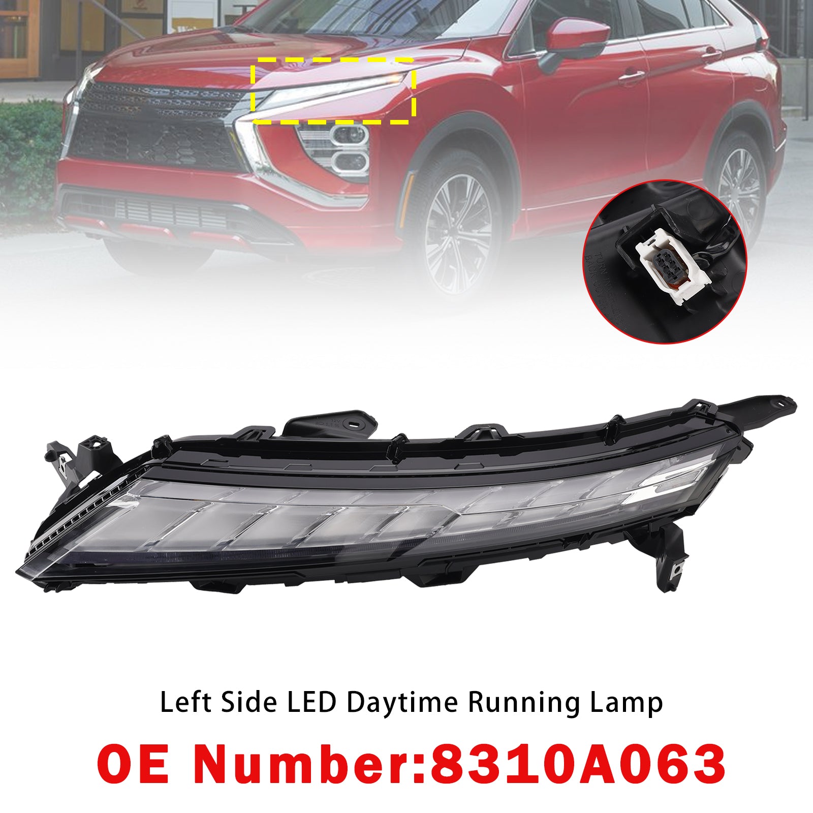 Left Side Front LED DRL Lamp 8310A063 For Mitsubishi Eclipse Cross 2022-2026