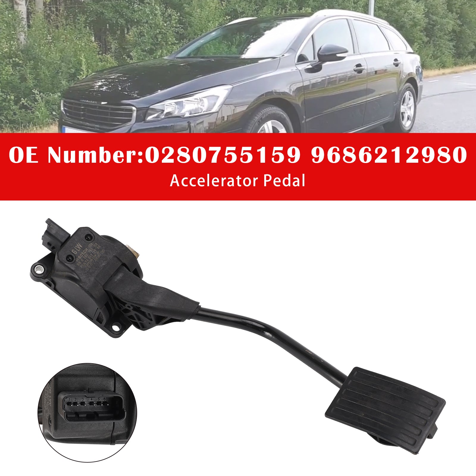 Accelerator Pedal 9686212980 For Citro?n C5 III 08-18 Peugeot 508 10-18 1.6