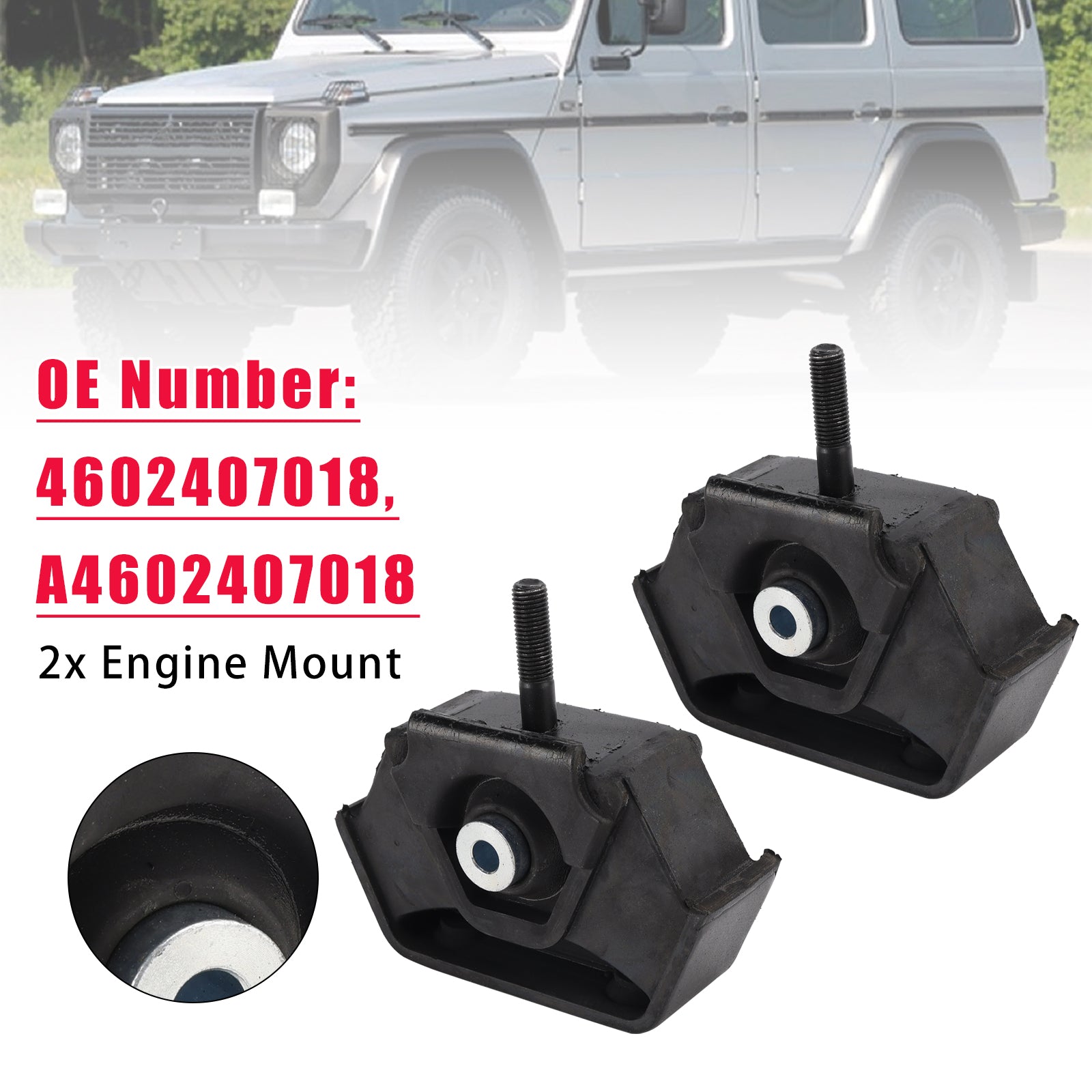 2x Engine Mount 4602407018 For Benz G-Class W460 W461 W463 M102.981 OM602.942