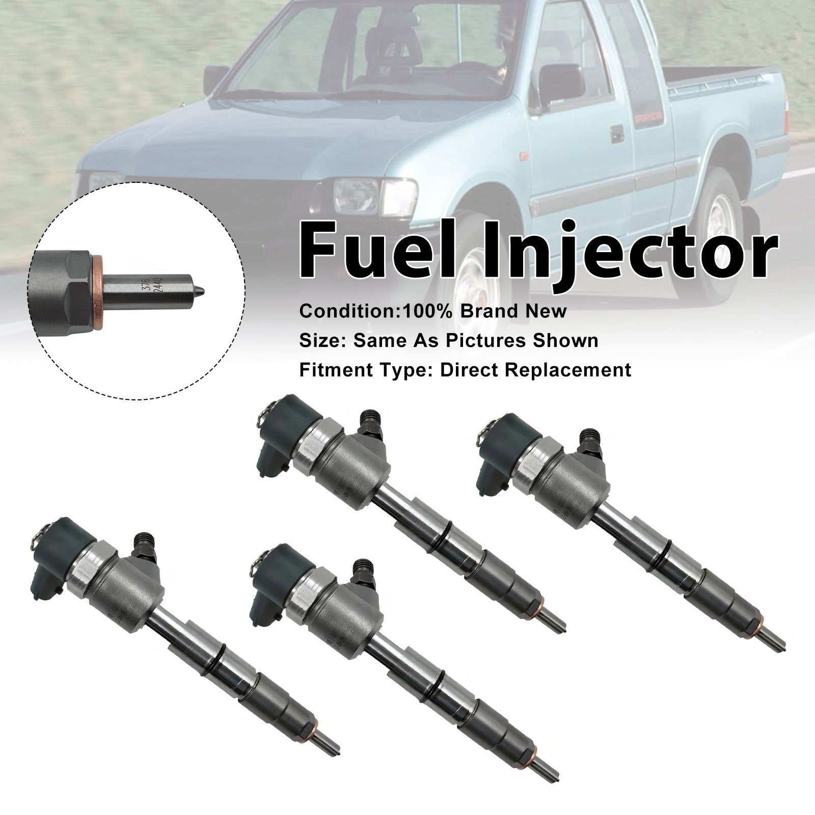 4Pcs Fuel Injector For JMC ISUZU 4JB1 JX49ZLQ4 0445110629 0 445 110 629